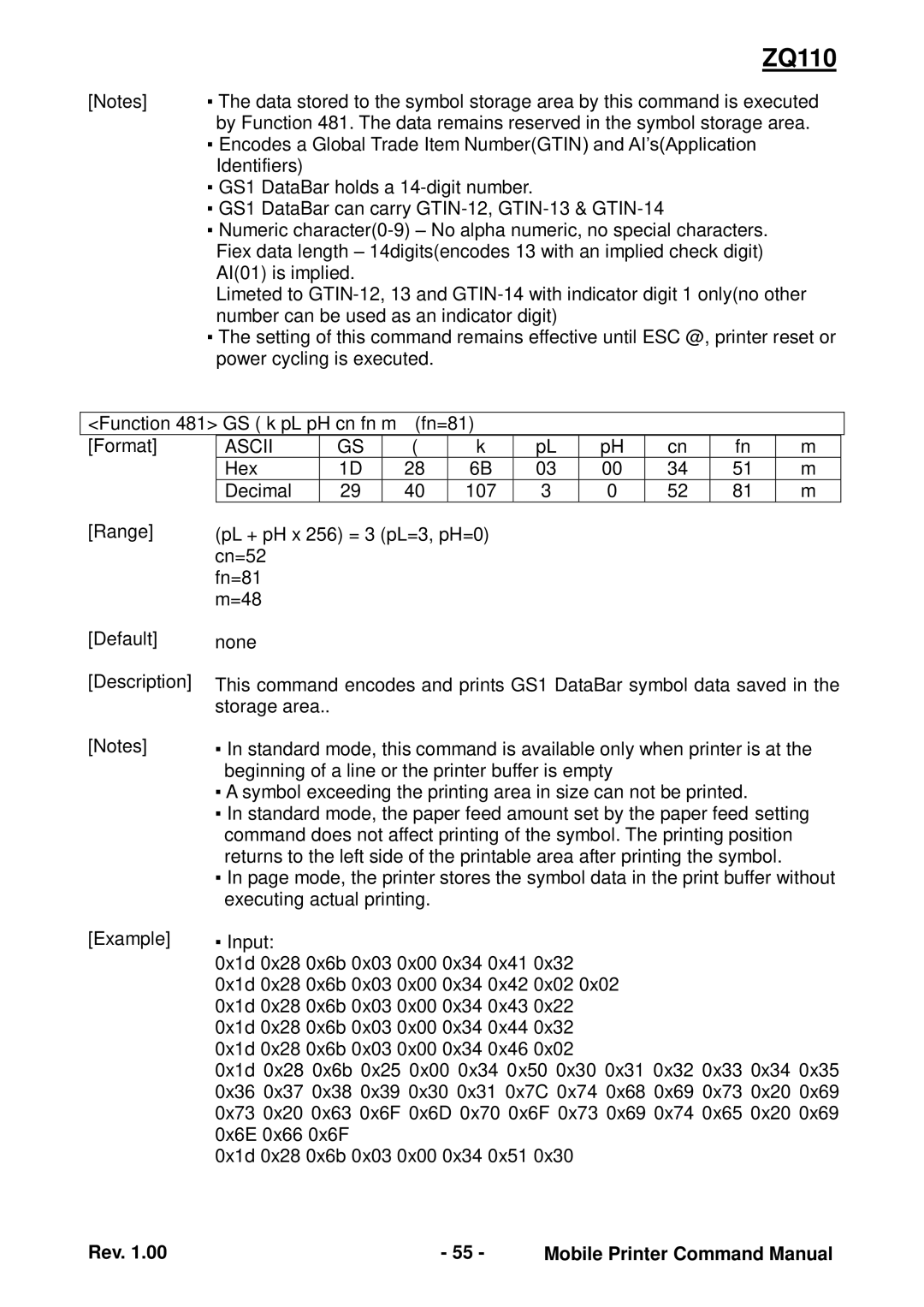 Zebra Technologies ZQ110 manual 