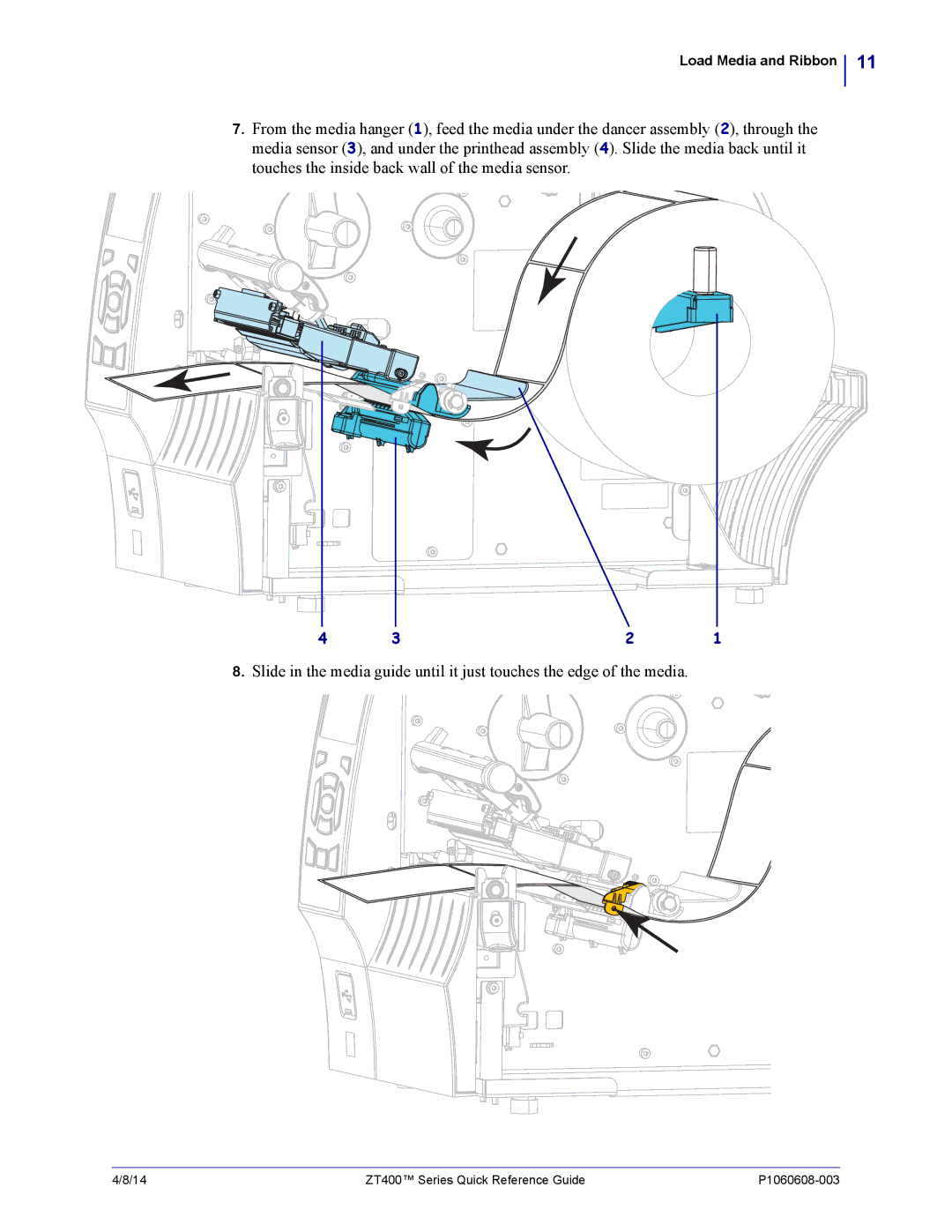 Zebra Technologies ZT400 manual Load Media and Ribbon 