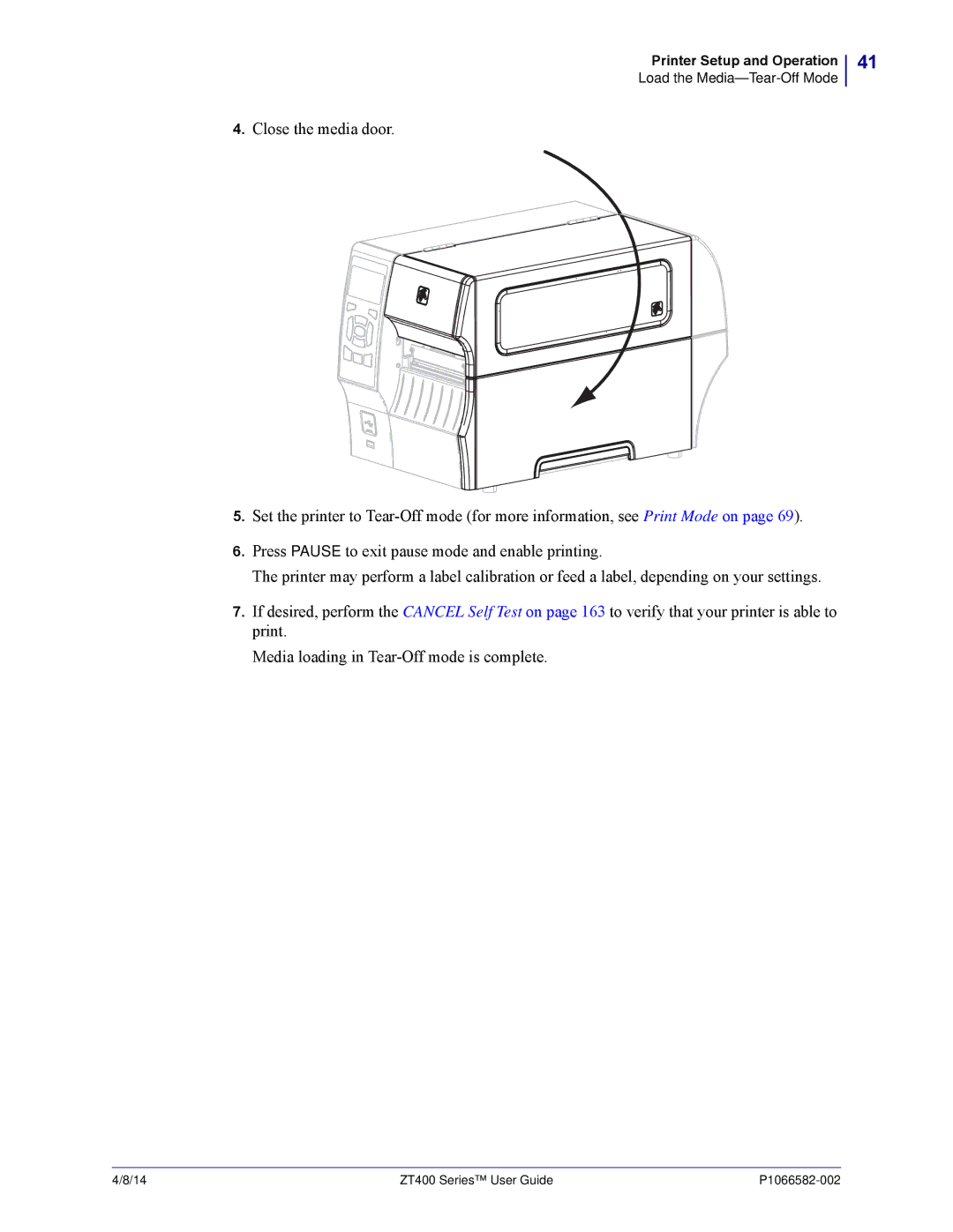 Zebra Technologies ZT400 manual Printer Setup and Operation 