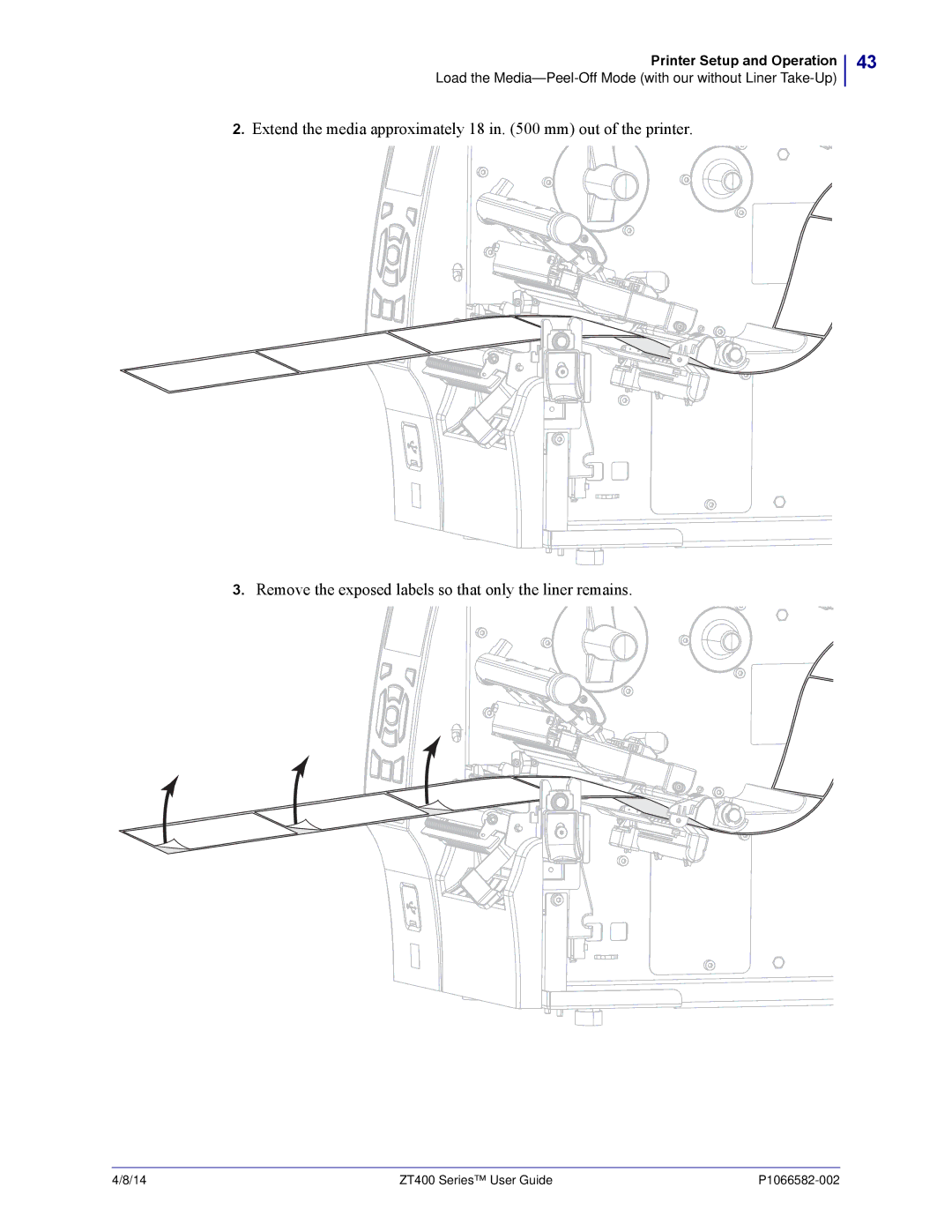 Zebra Technologies ZT400 manual Printer Setup and Operation 