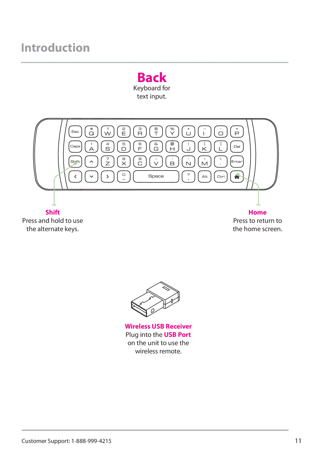 Zeki TAB803B manual Back, Keyboard for Text input 