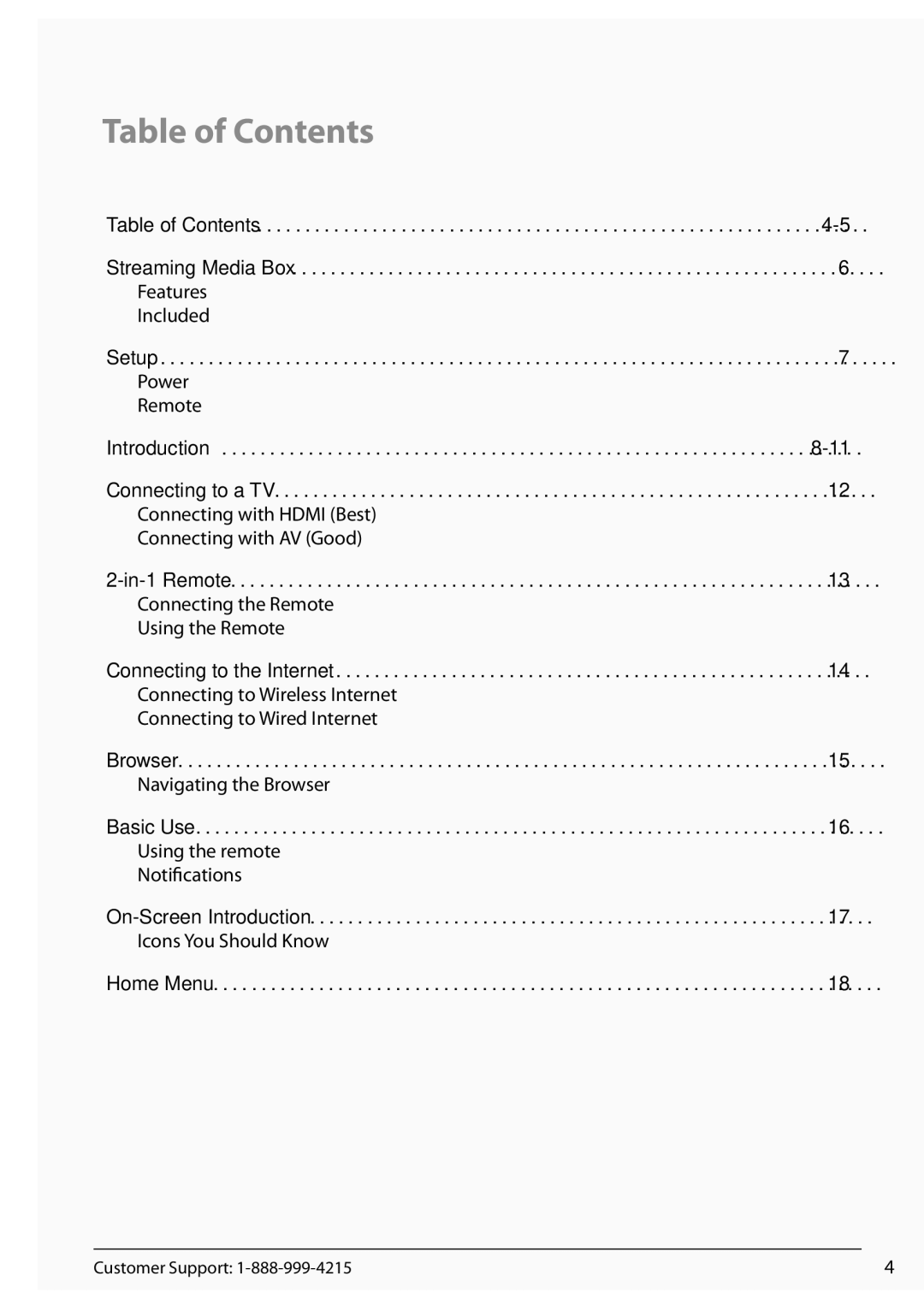 Zeki TAB803B manual Table of Contents 