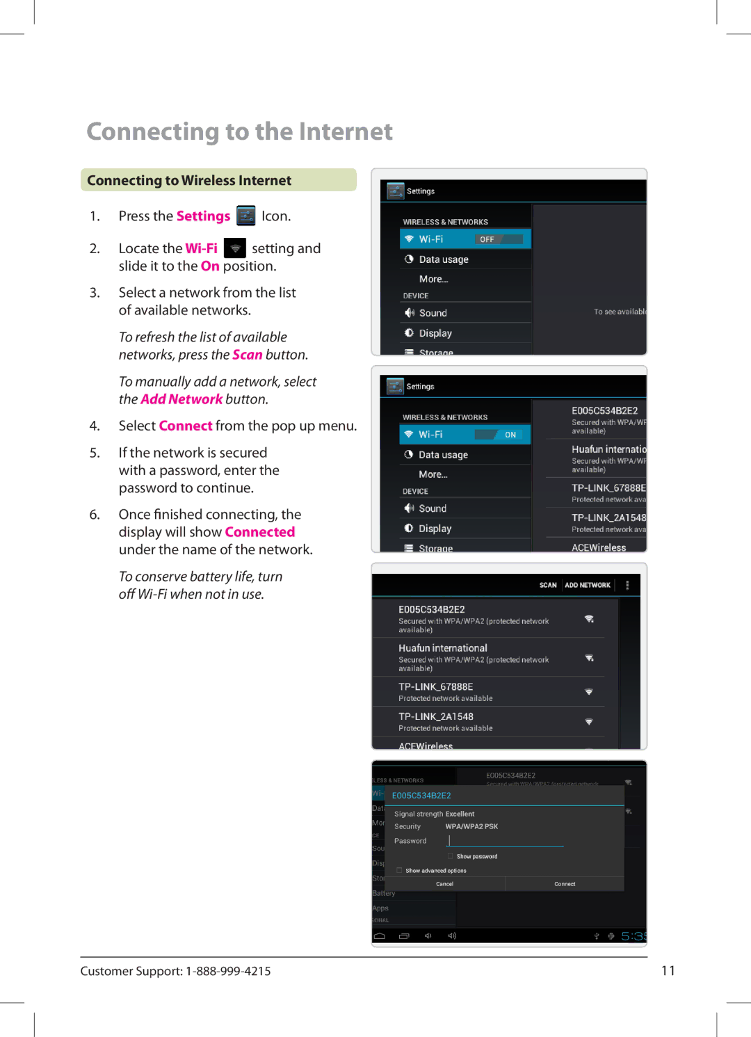 Zeki TB1082B manual Connecting to the Internet, Select Connect from the pop up menu 