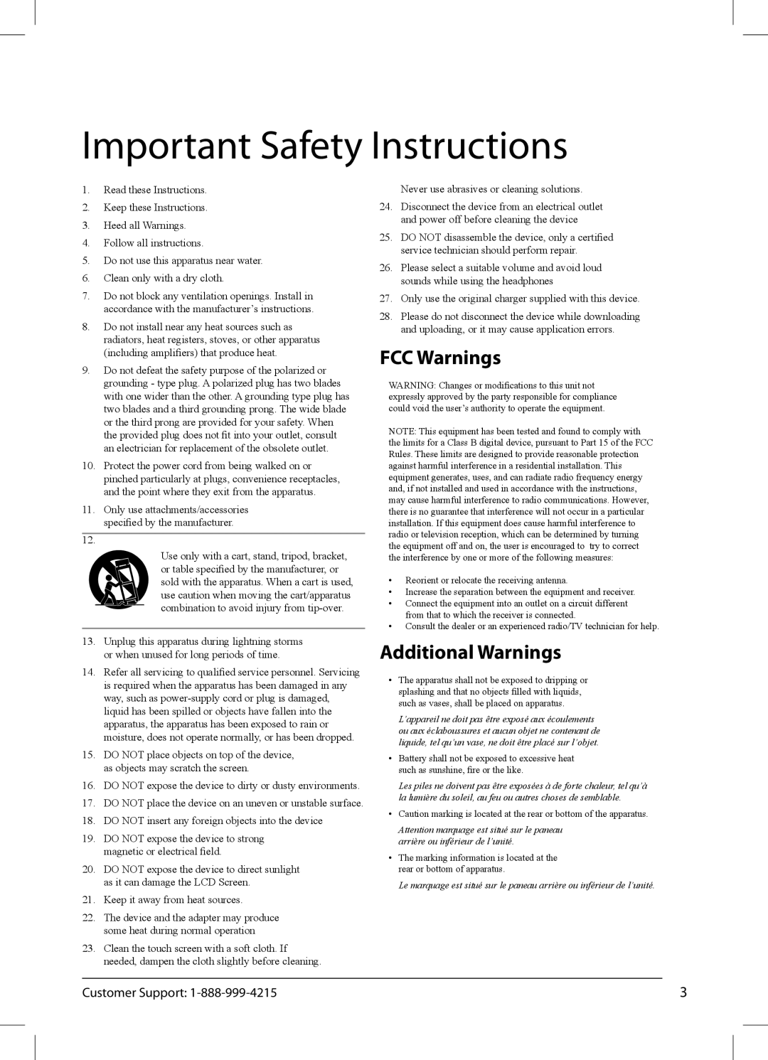 Zeki TB1082B manual Important Safety Instructions 