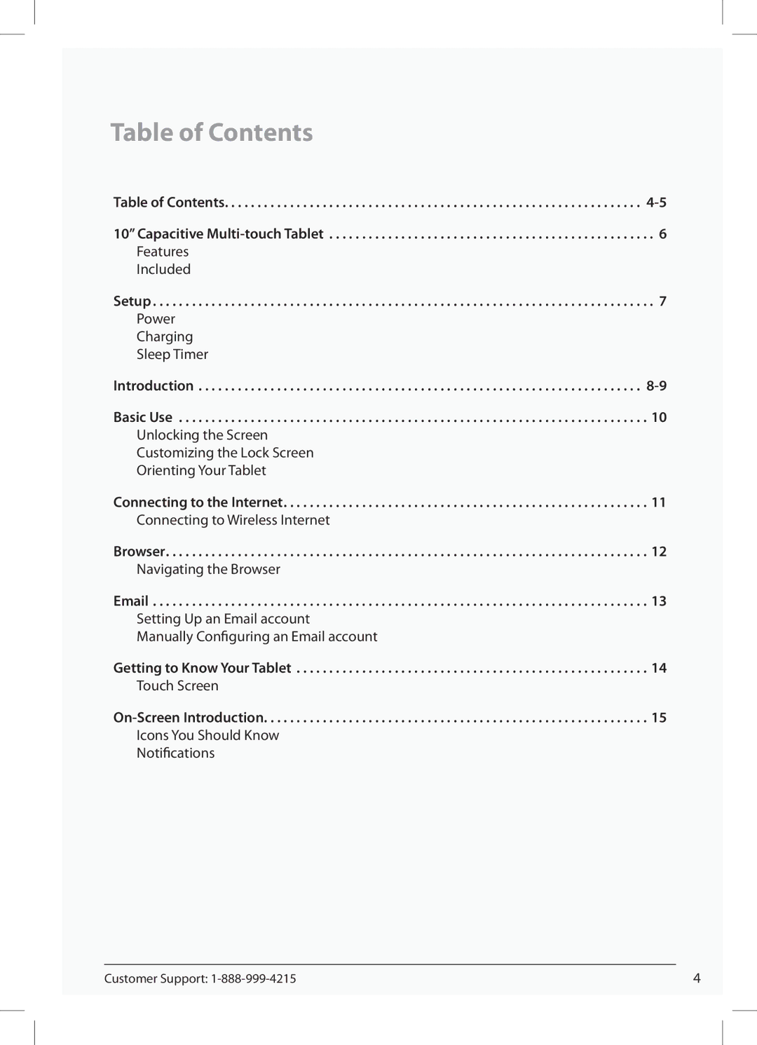 Zeki TB1082B manual Table of Contents 