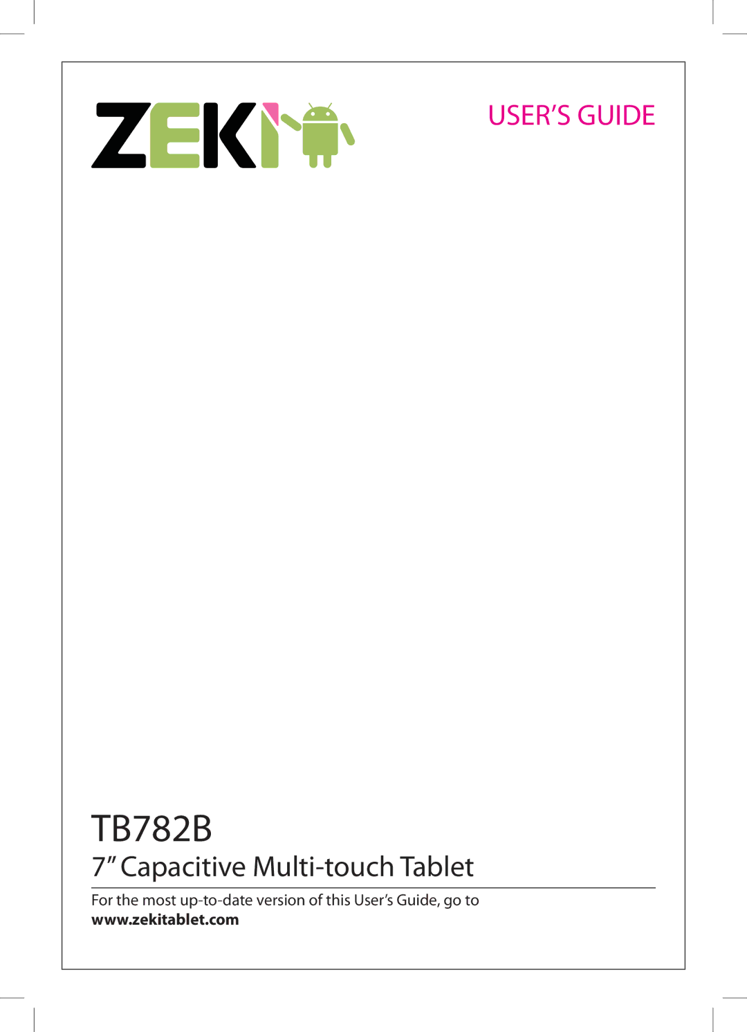 Zeki TB782B manual 