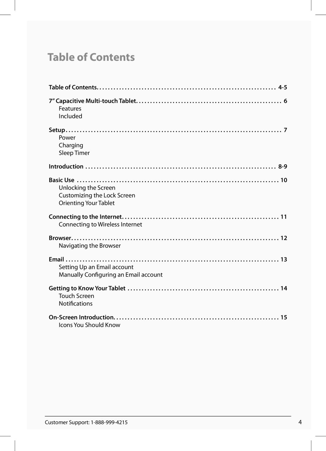 Zeki TBD753B manual Table of Contents 