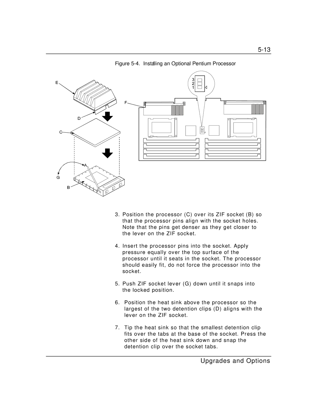 Zenith Data Systems MT2000 manual Installing an Optional Pentium Processor 