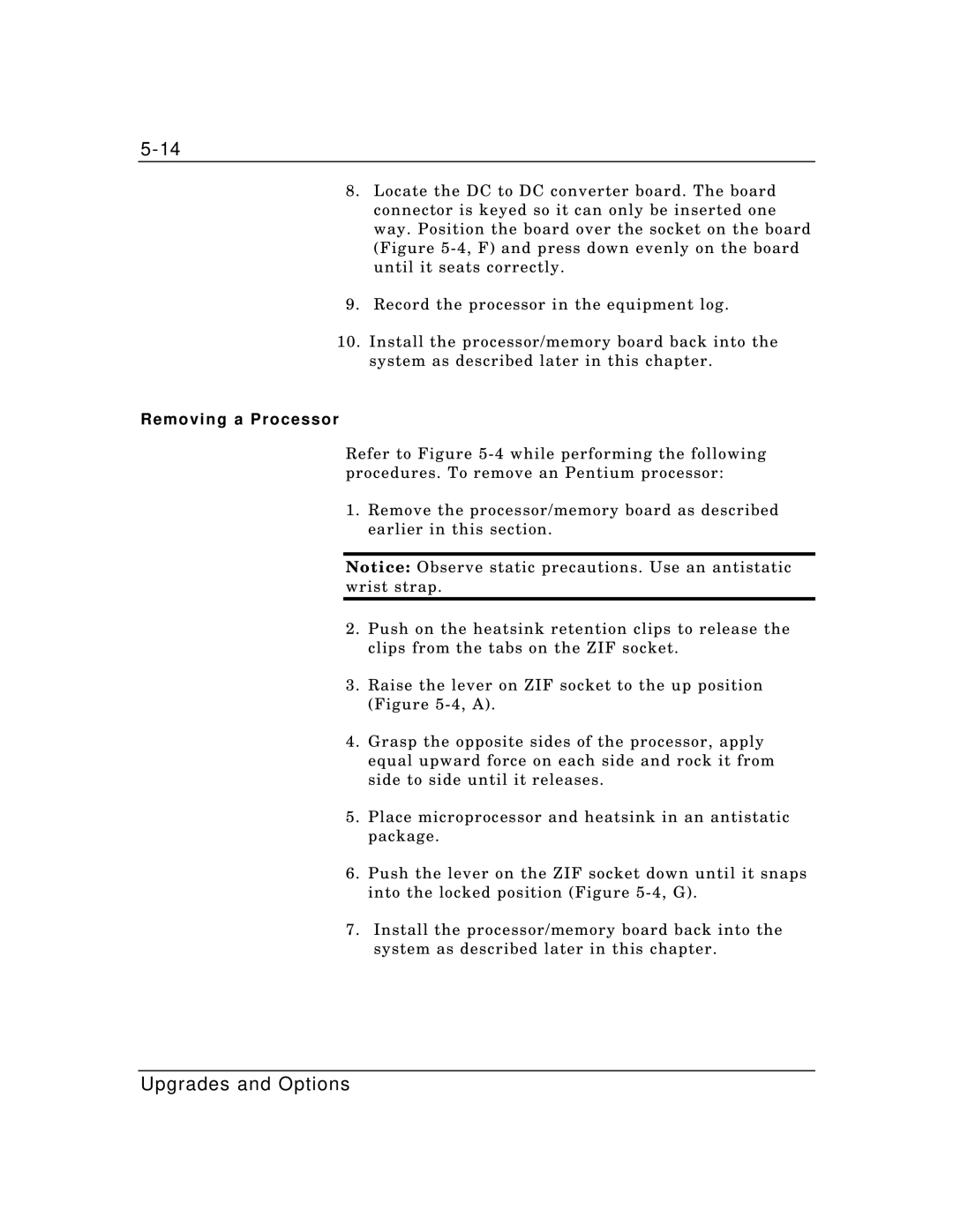 Zenith Data Systems MT2000 manual Removing a Processor 