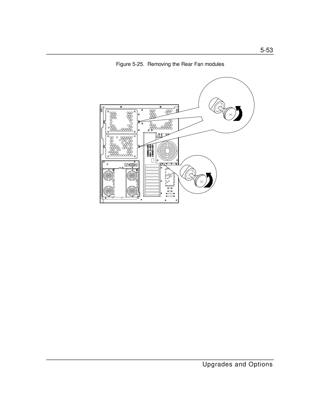 Zenith Data Systems MT2000 manual Removing the Rear Fan modules 