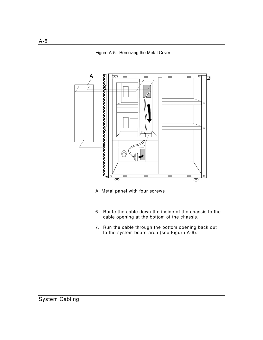 Zenith Data Systems MT2000 manual Figure A-5. Removing the Metal Cover 