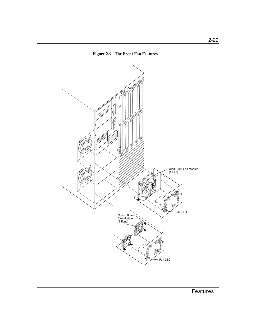 Zenith Data Systems MT2000 manual Front Fan Features 