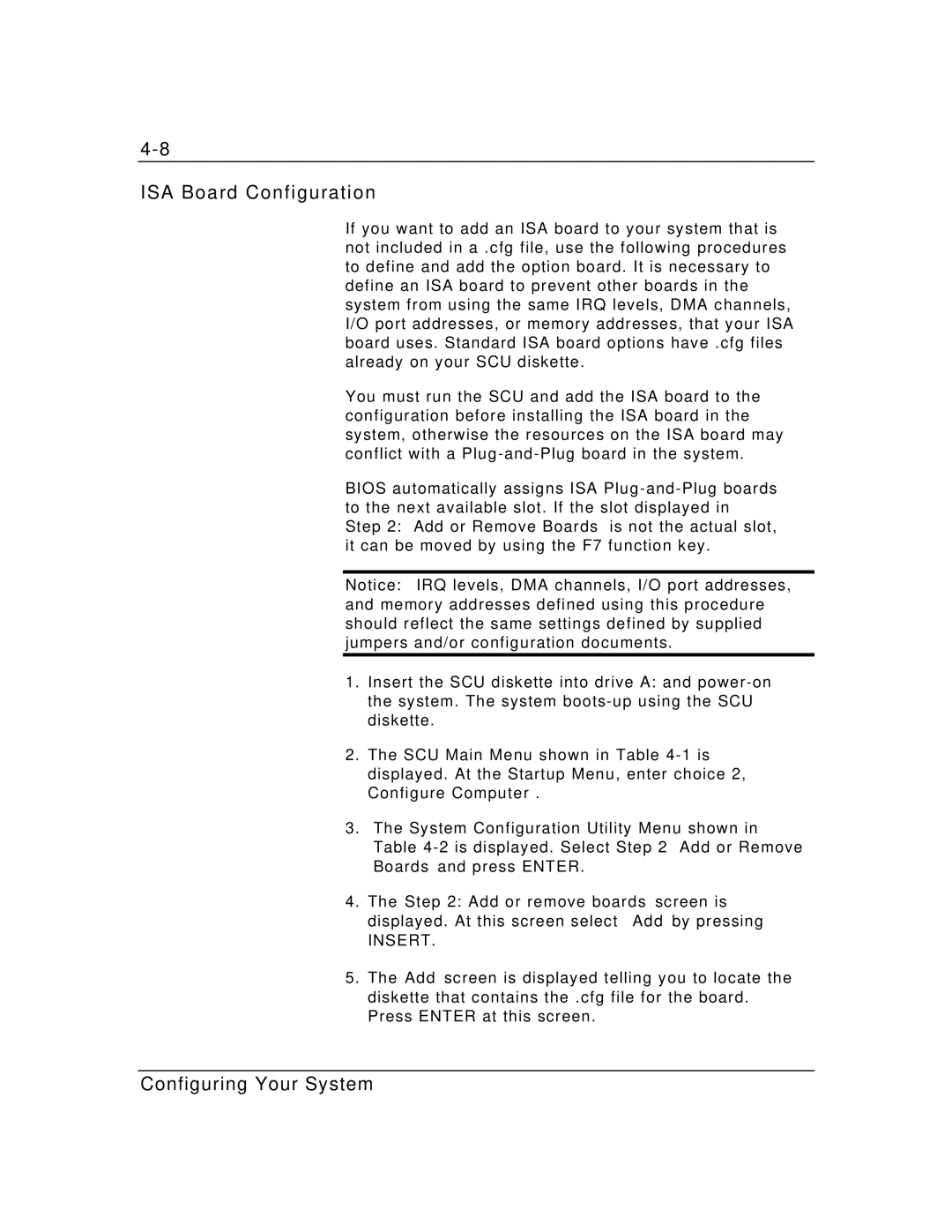 Zenith Data Systems MT2000 manual ISA Board Configuration, Insert 