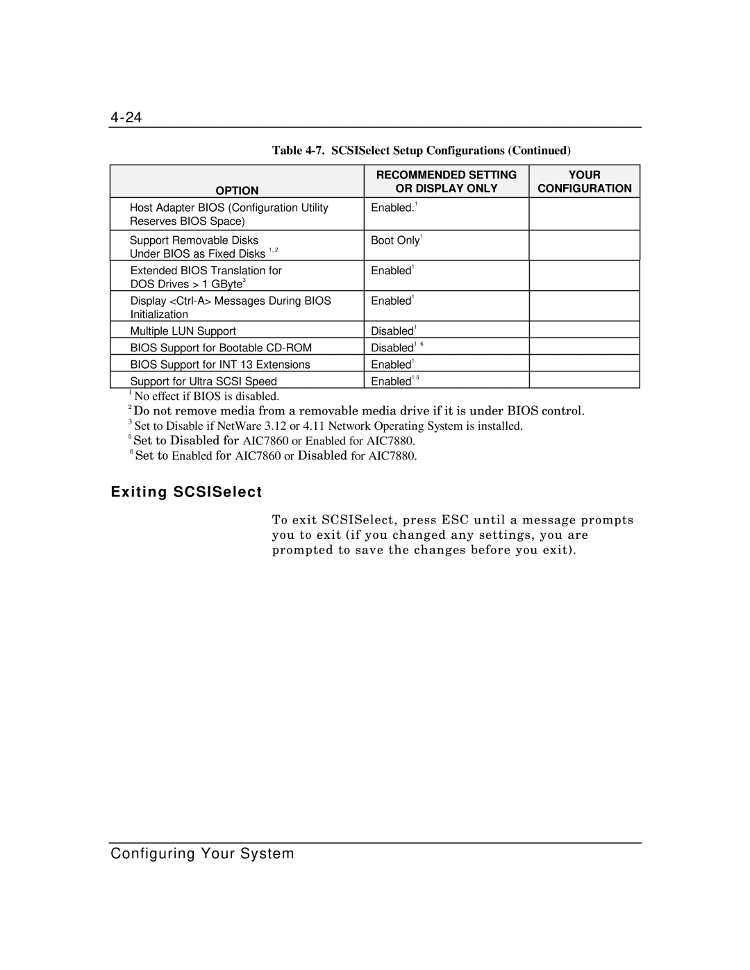 Zenith Data Systems MT2000 manual Exiting SCSISelect 