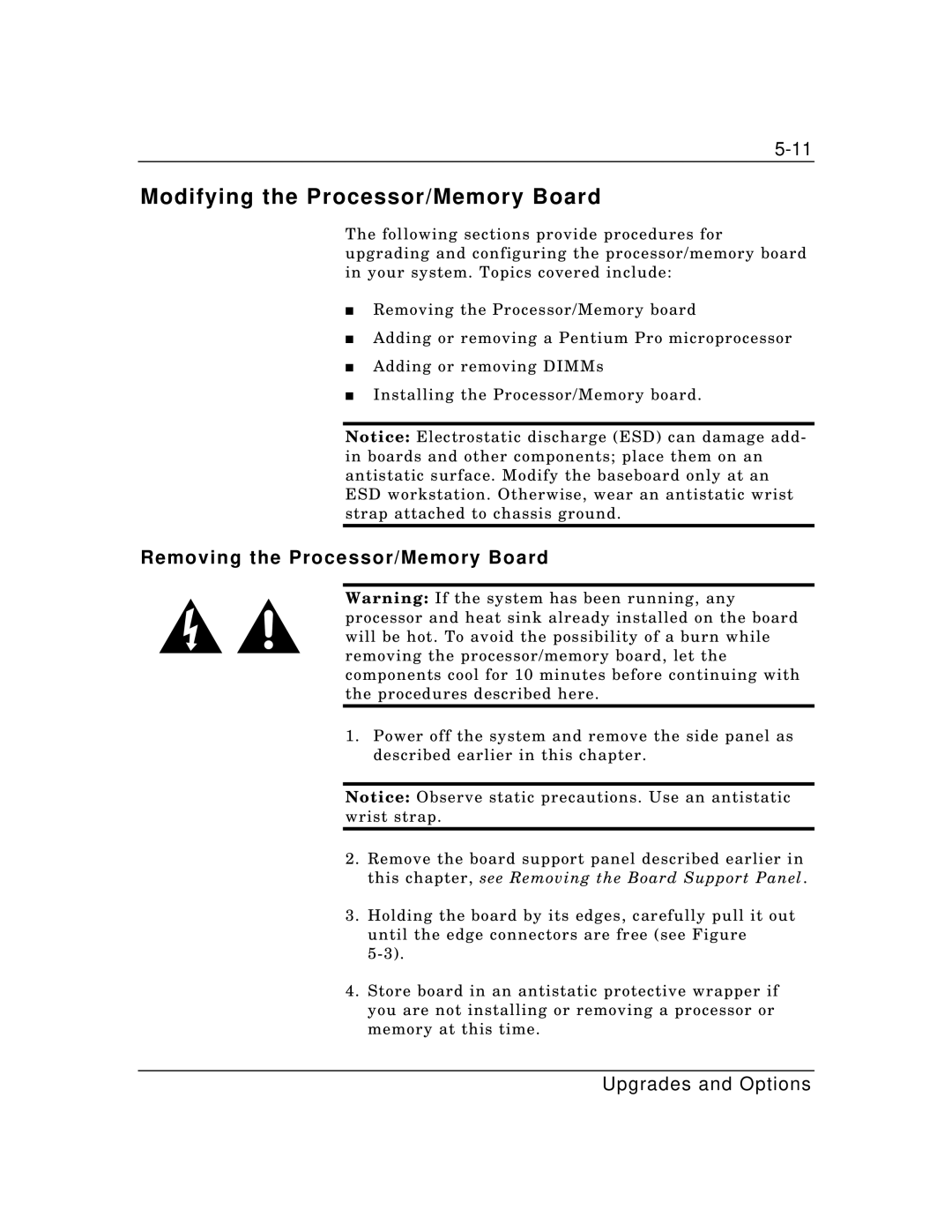 Zenith Data Systems MT2000 manual Modifying the Processor/Memory Board, Removing the Processor/Memory Board 