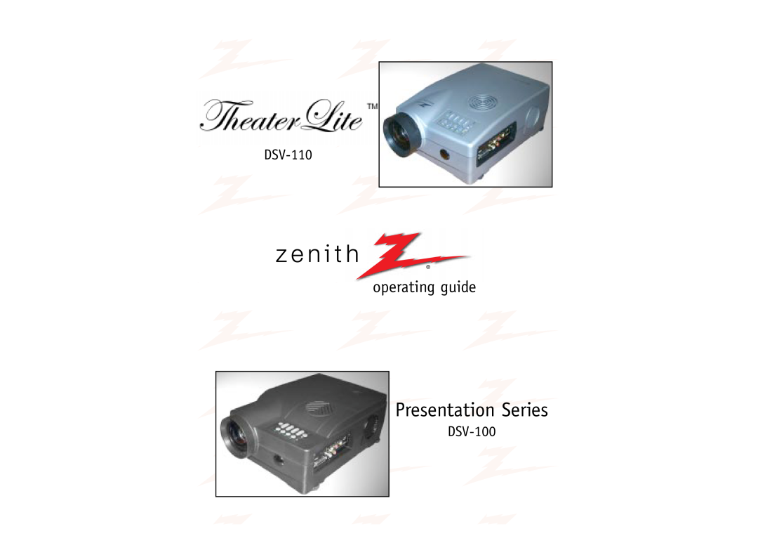 Zenith DSV-110 manual Presentation Series, operating guide, DSV-100 