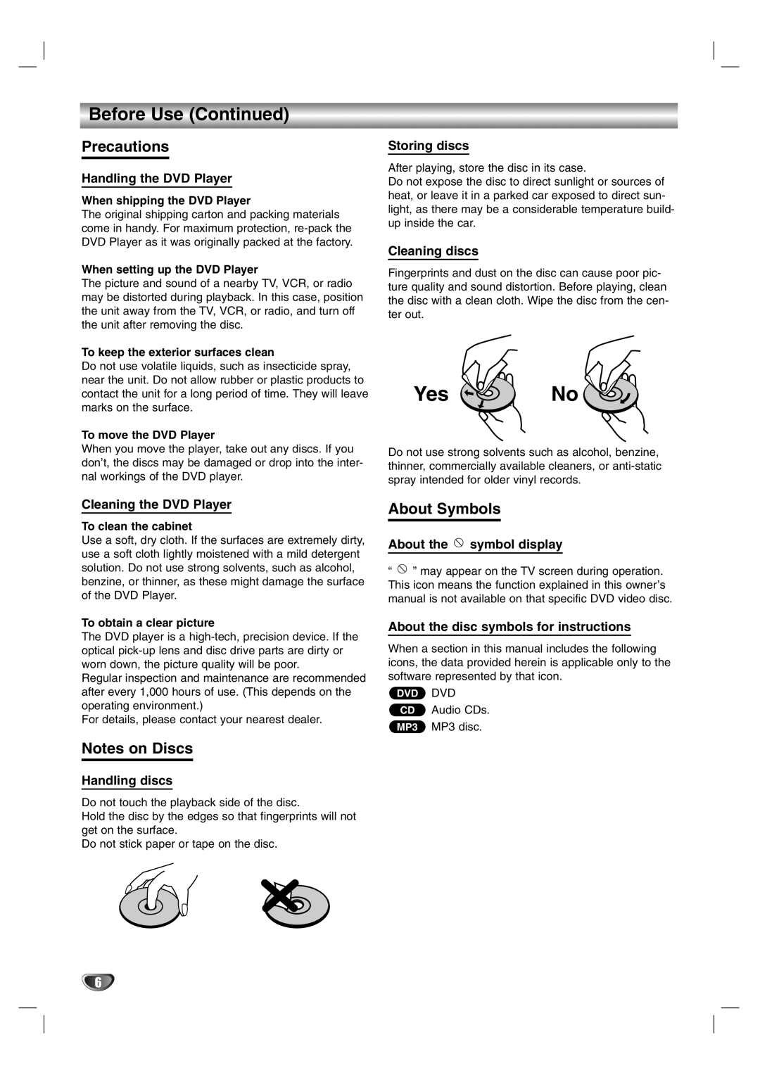 Zenith DVB251 warranty Precautions, About Symbols 