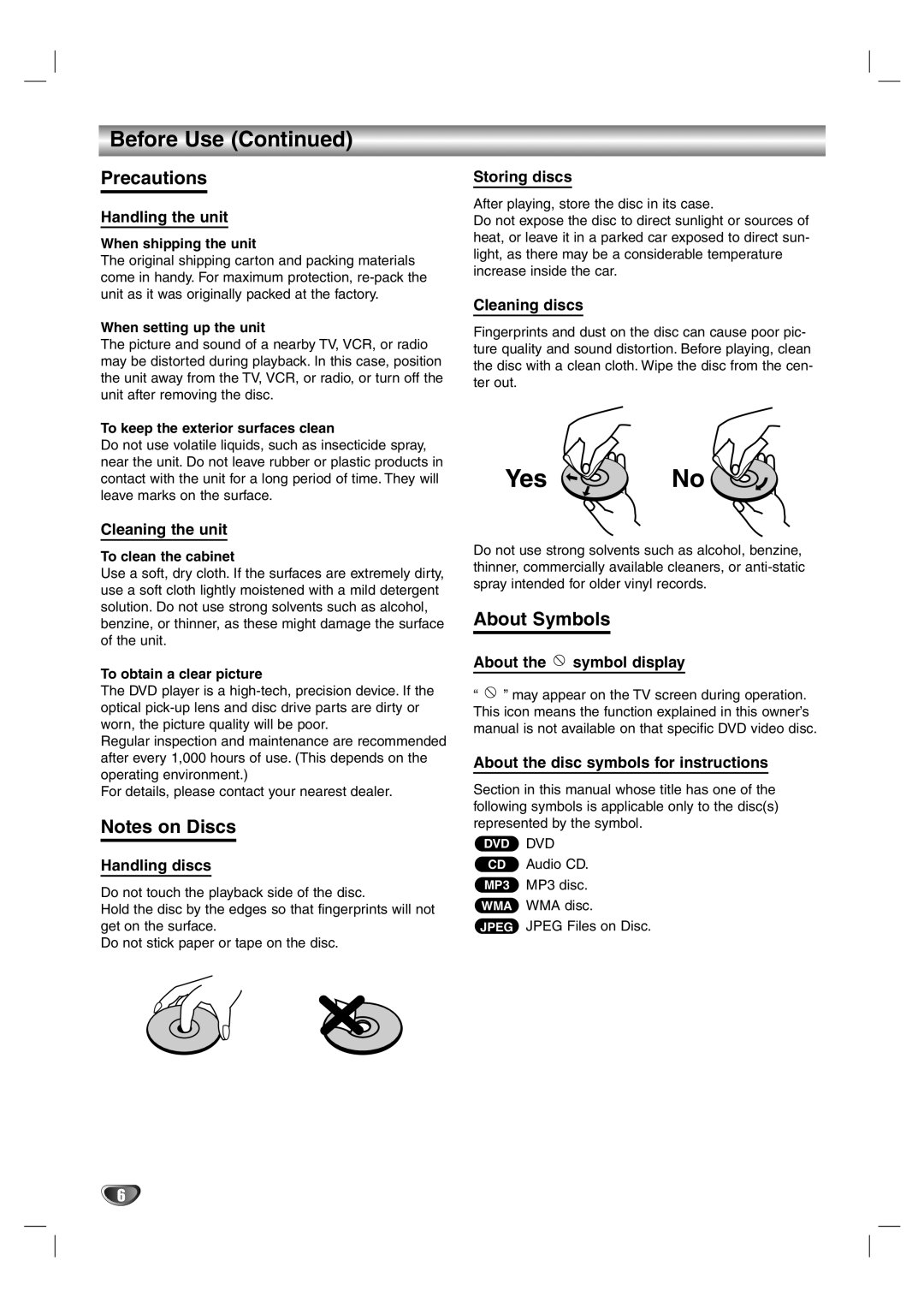 Zenith DVB352 warranty Precautions, About Symbols 