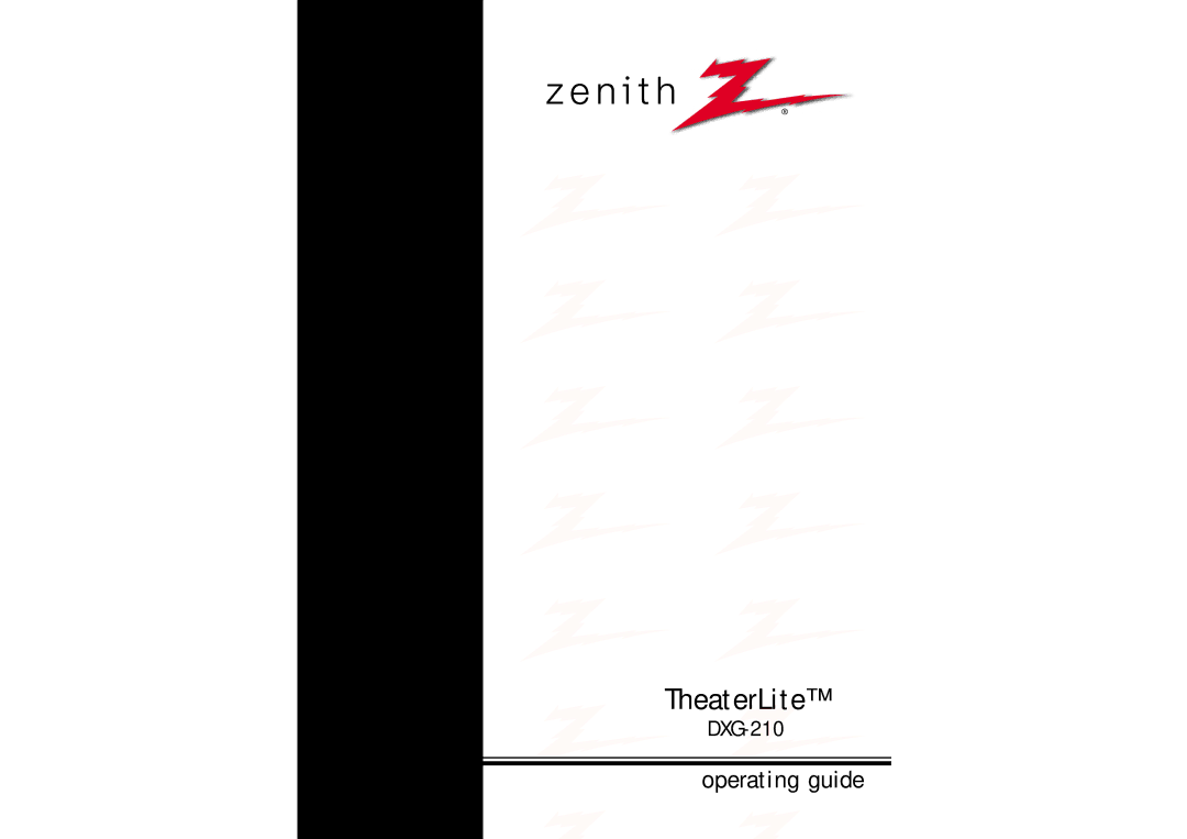 Zenith DXG-210 manual TheaterLite 