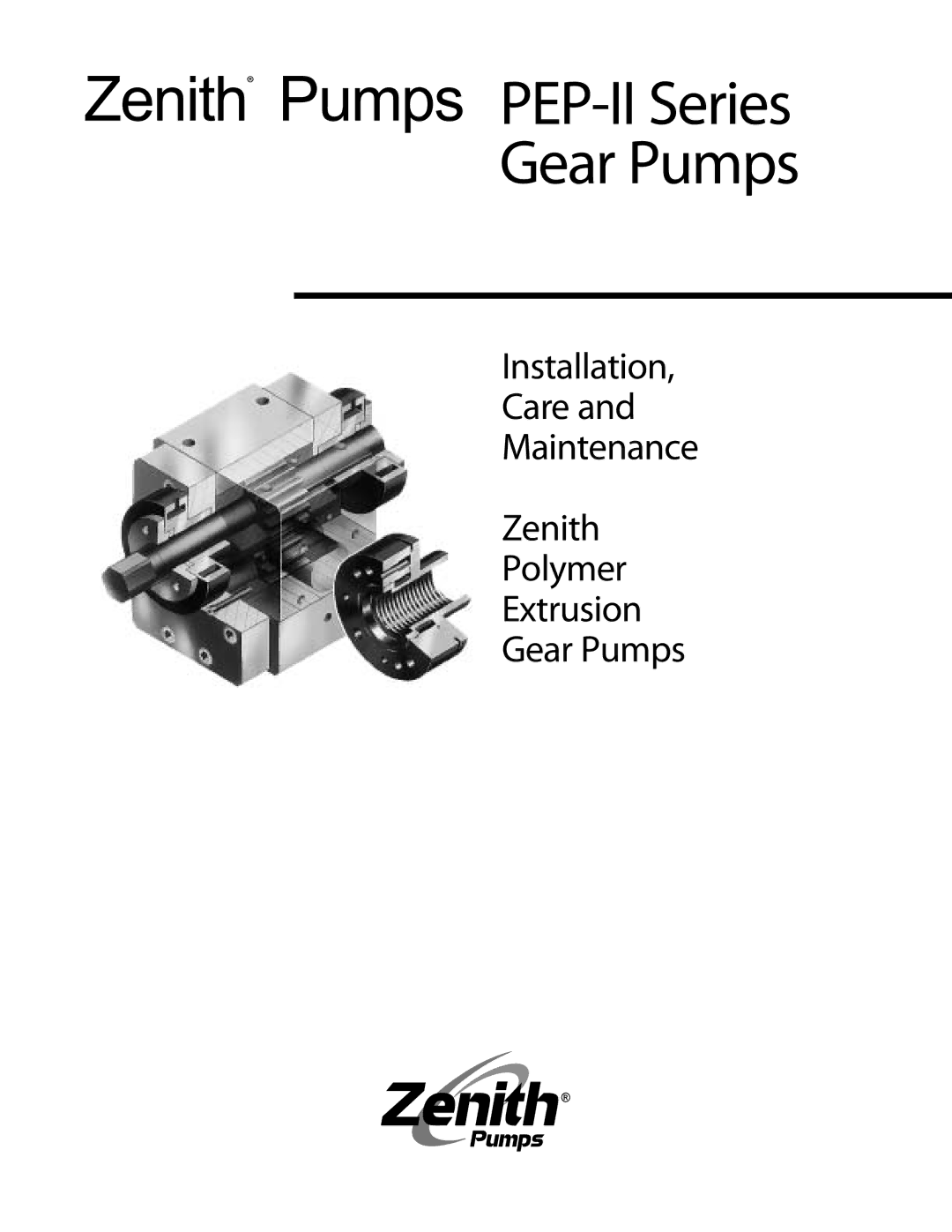 Zenith manual Zenith Pumps PEP-II Series Gear Pumps 