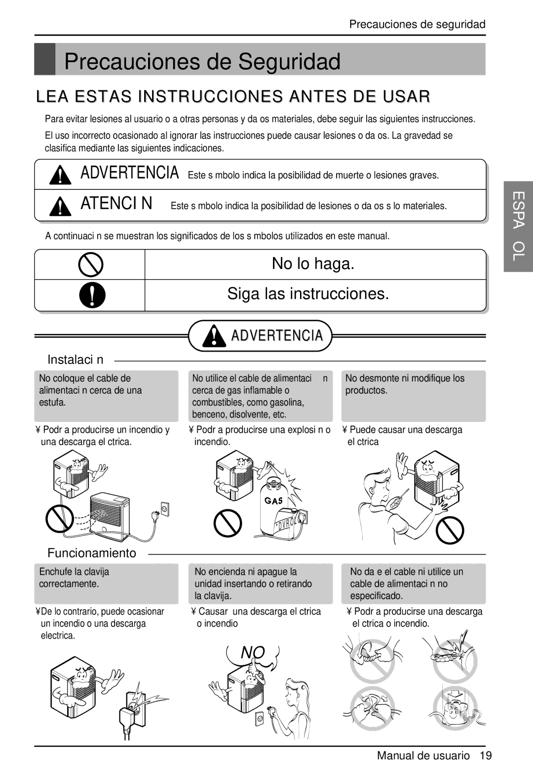 Zenith ZD309 owner manual Precauciones de Seguridad, LEA Estas Instrucciones Antes DE Usar 