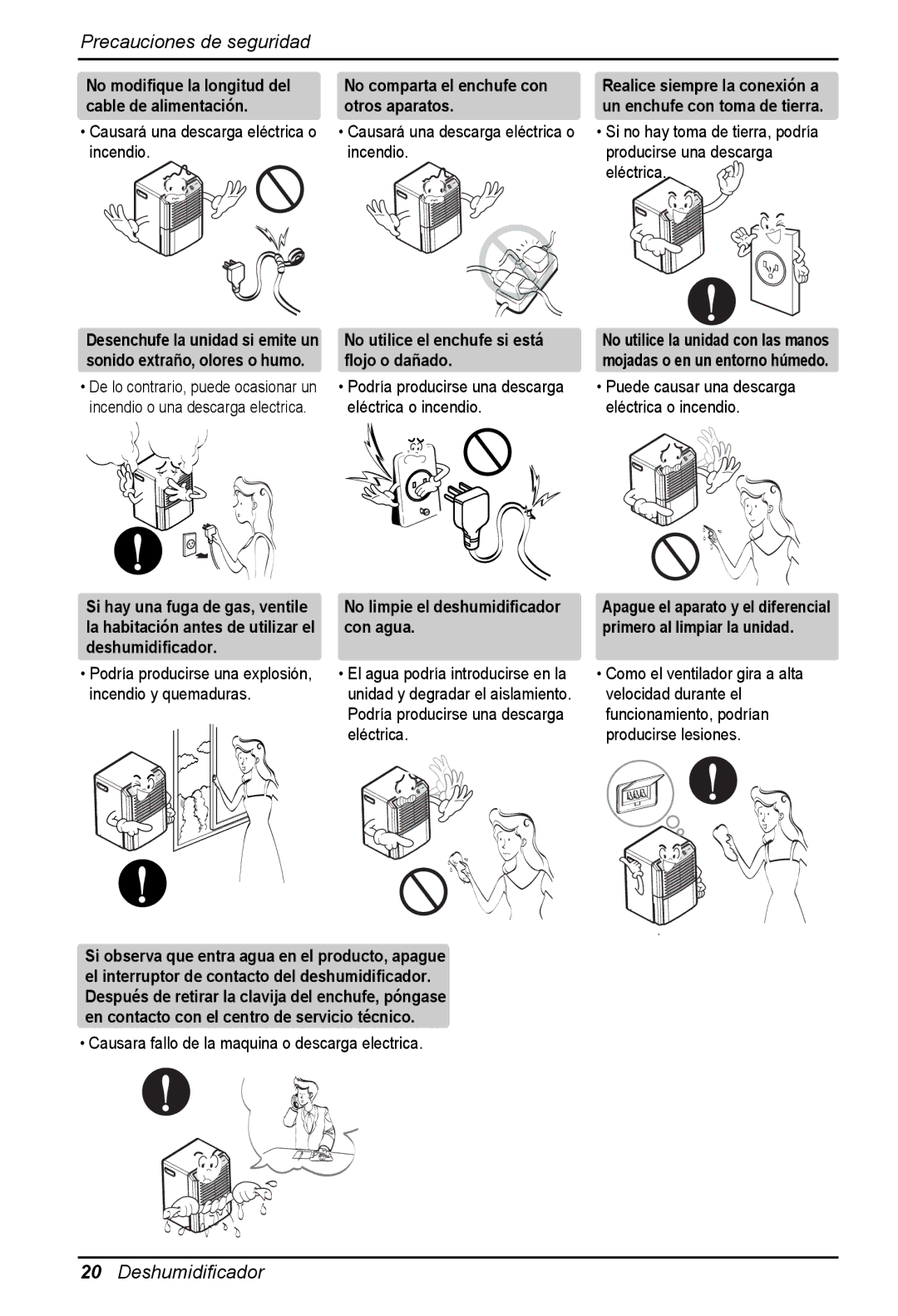 Zenith ZD309 owner manual No comparta el enchufe con otros aparatos, No utilice el enchufe si está flojo o dañado 