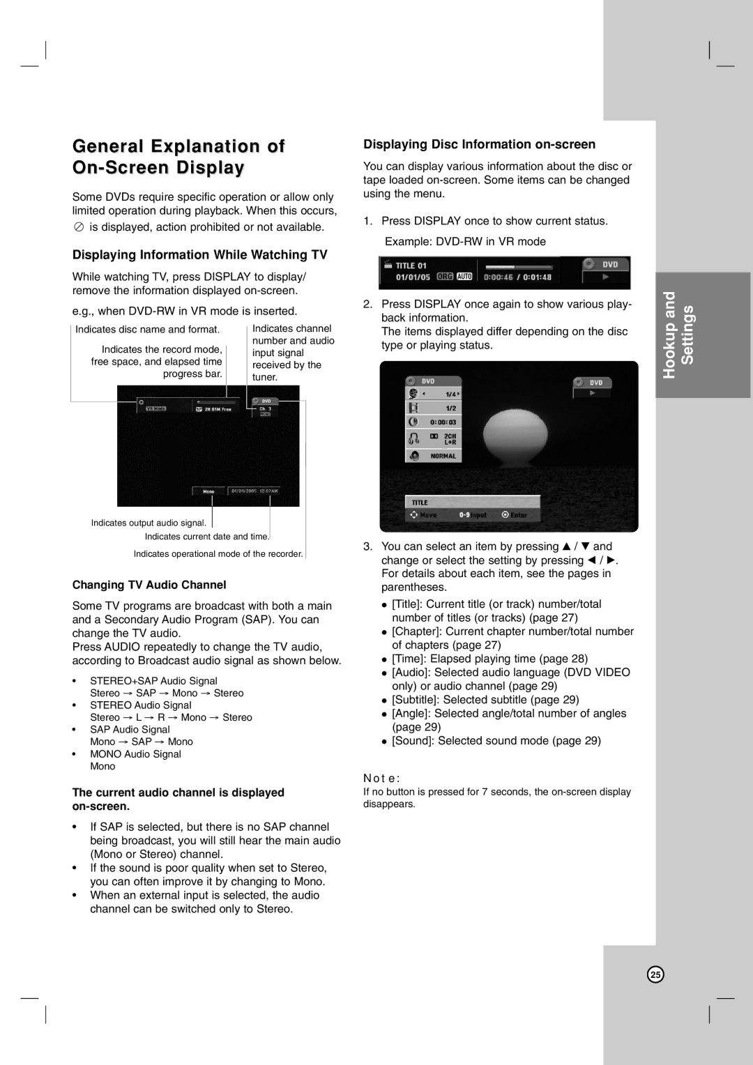 Zenith ZRY-316 warranty General Explanation of On-Screen Display, Displaying Information While Watching TV 