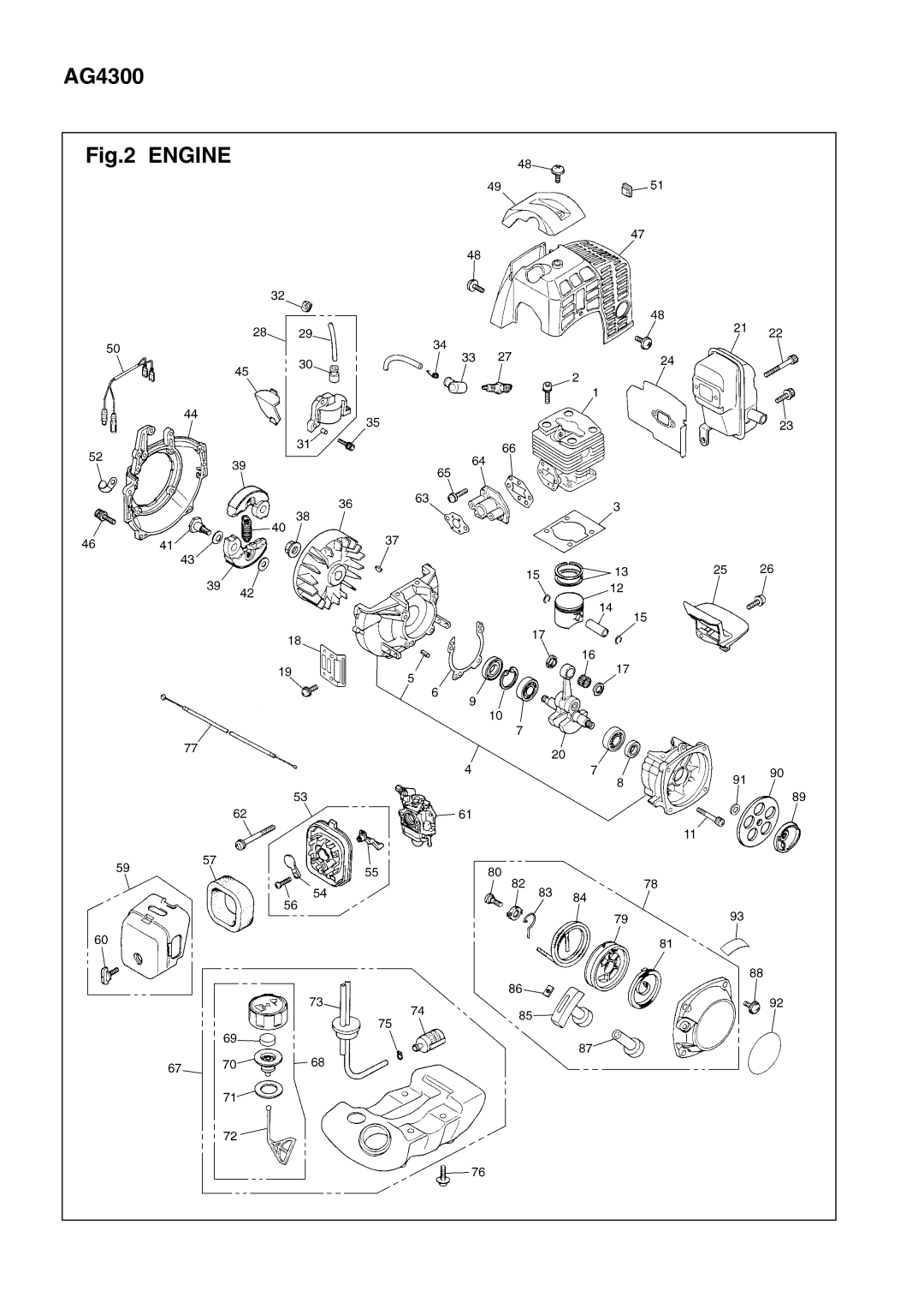 Zenoah AG531 manual AG4300, Engine 