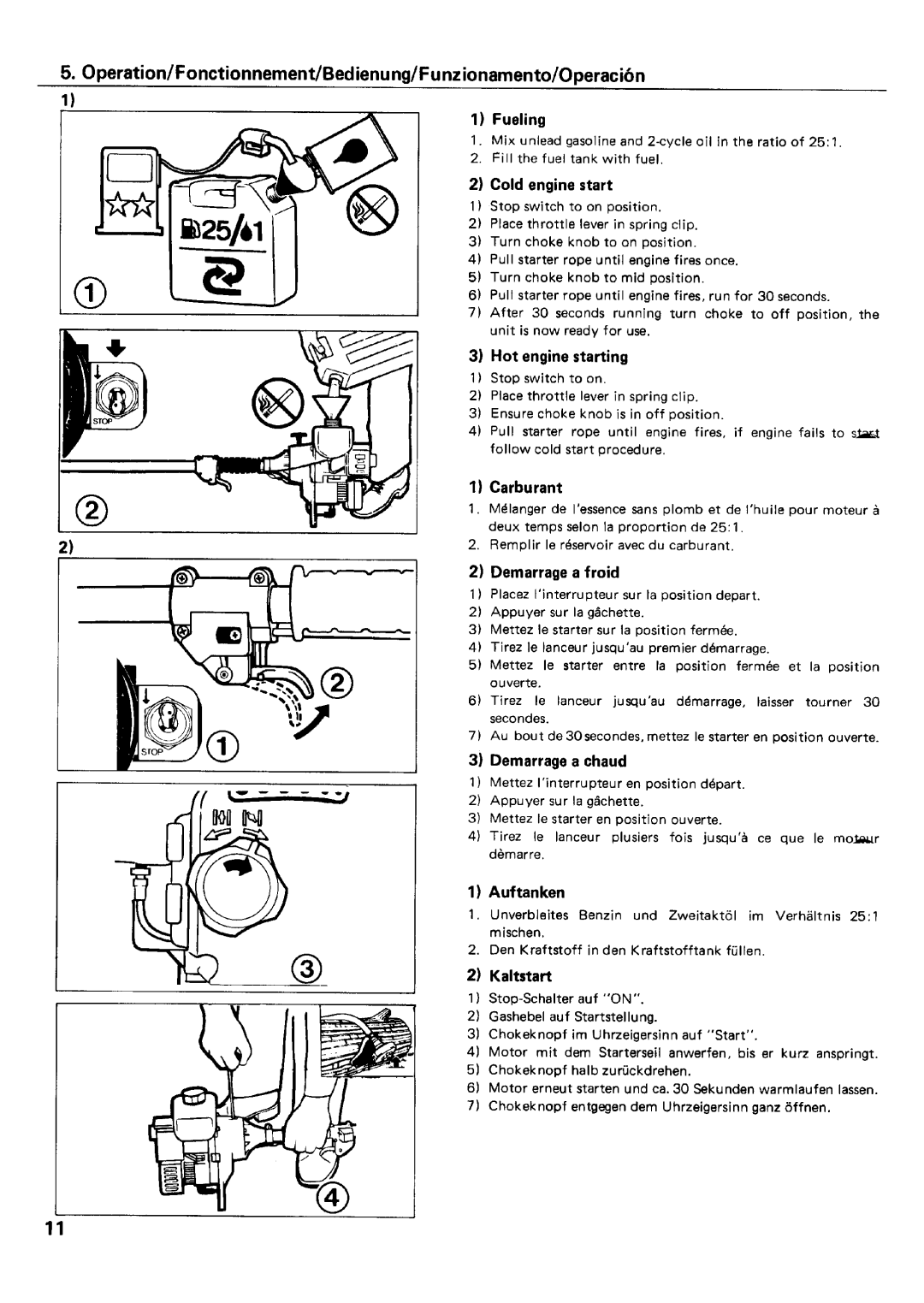 Zenoah BC174E, BC254E manual 