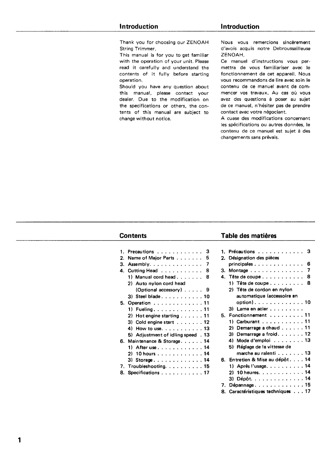 Zenoah BC174E, BC254E manual 