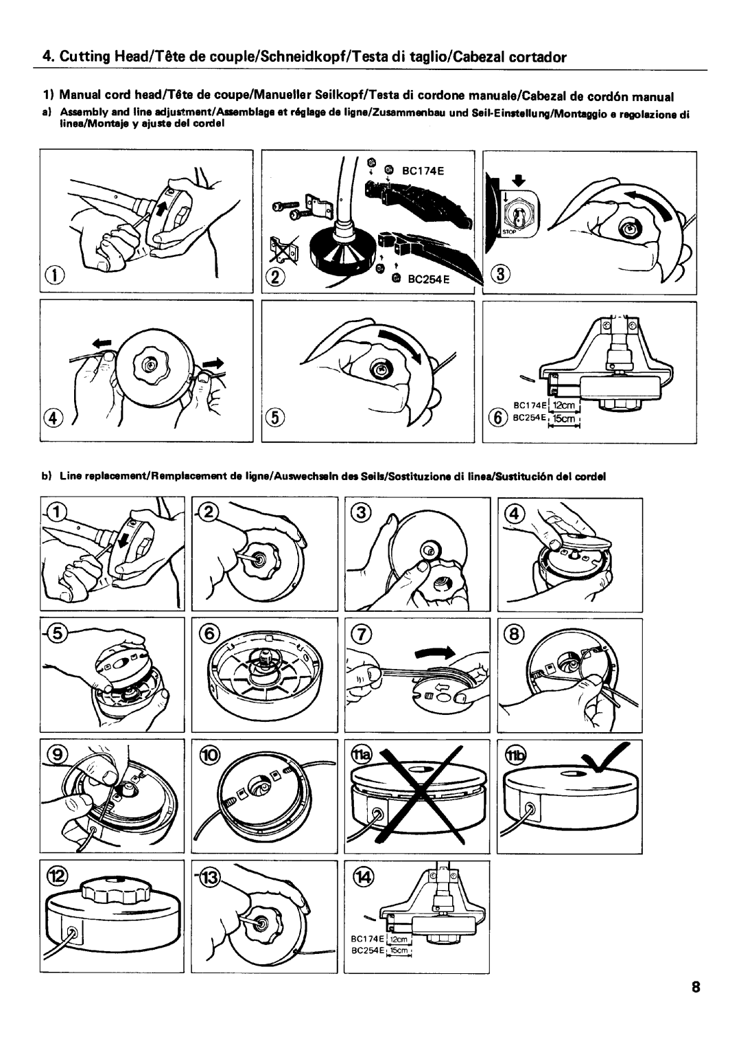 Zenoah BC254E, BC174E manual 