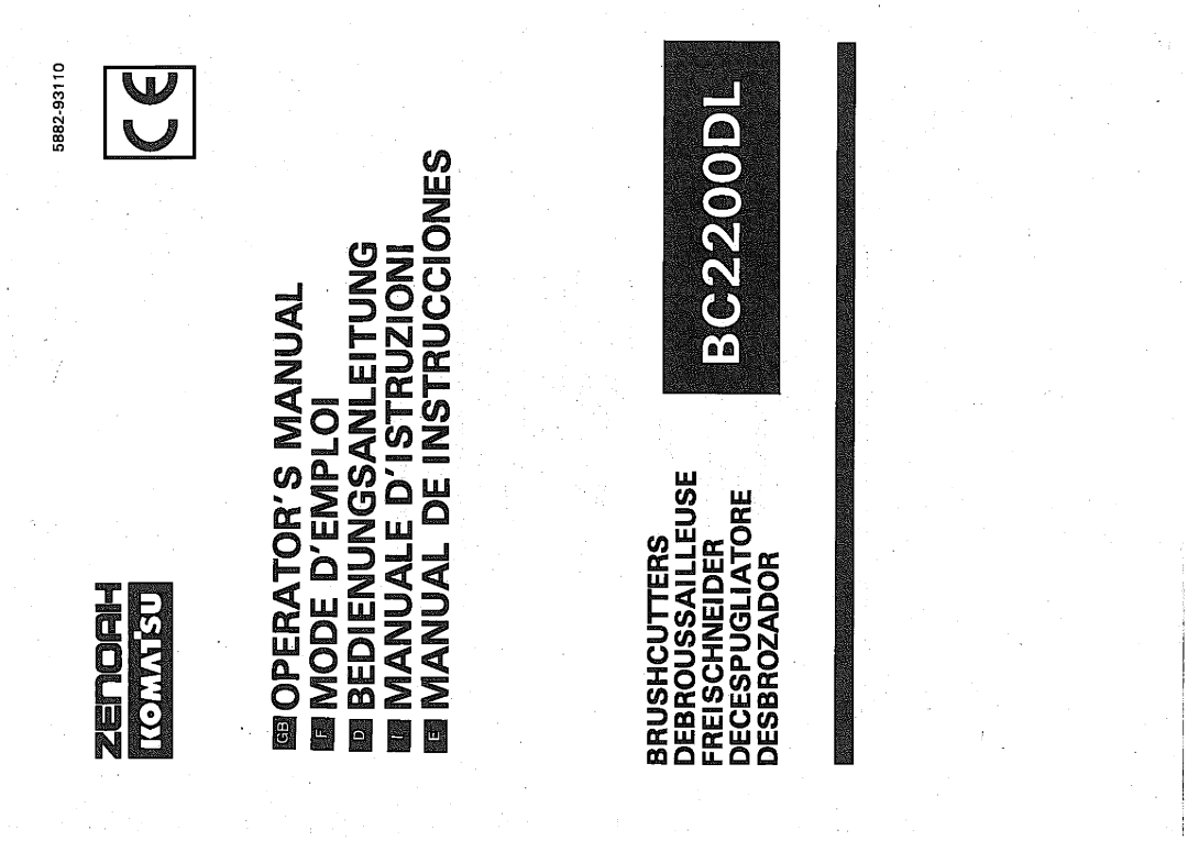 Zenoah BC2200DL manual 