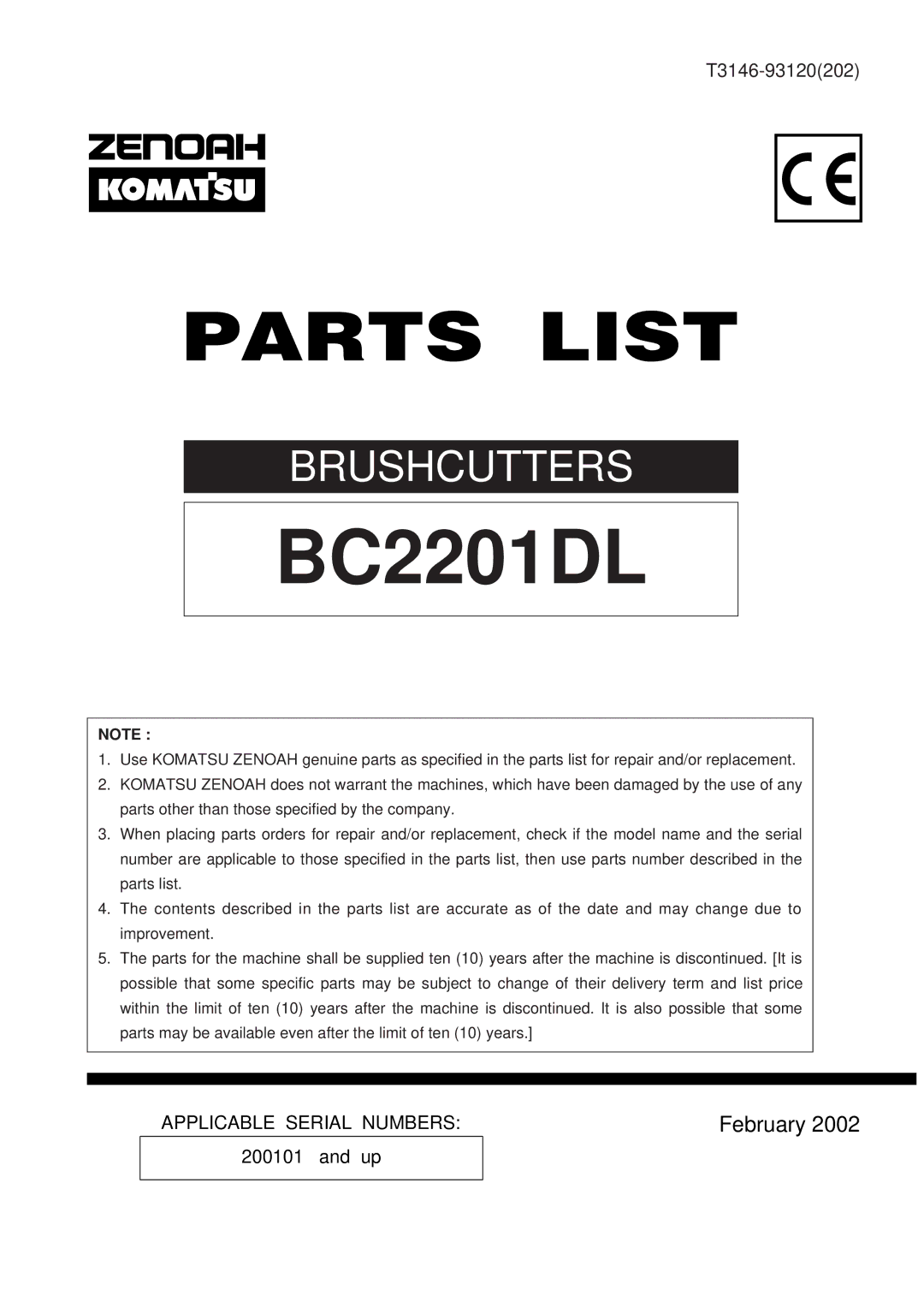 Zenoah BC2201DL manual 