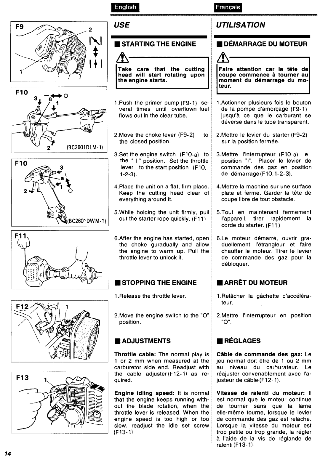 Zenoah BC2601DLM-1, BC2601DWM-1 manual 