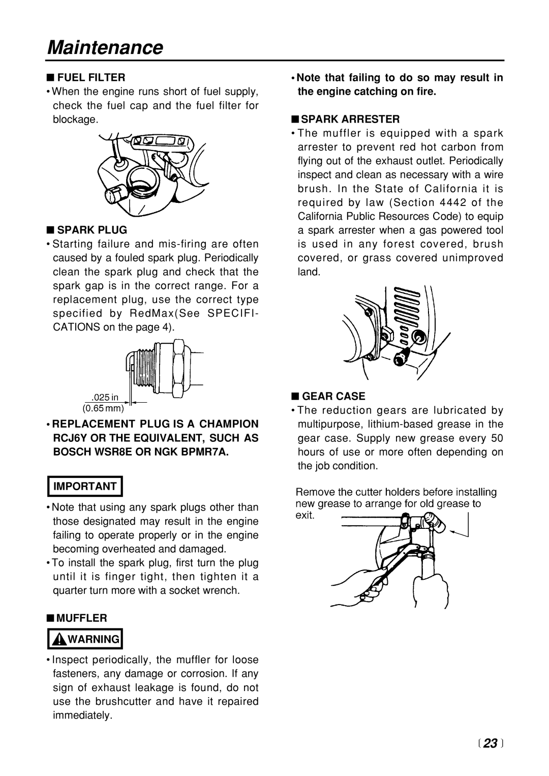 Zenoah BC3401DL manual  23  