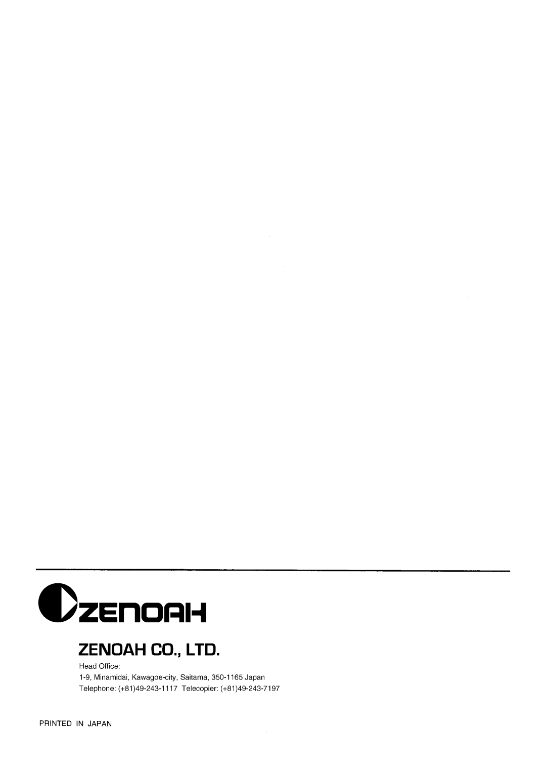 Zenoah BC3401FW manual 