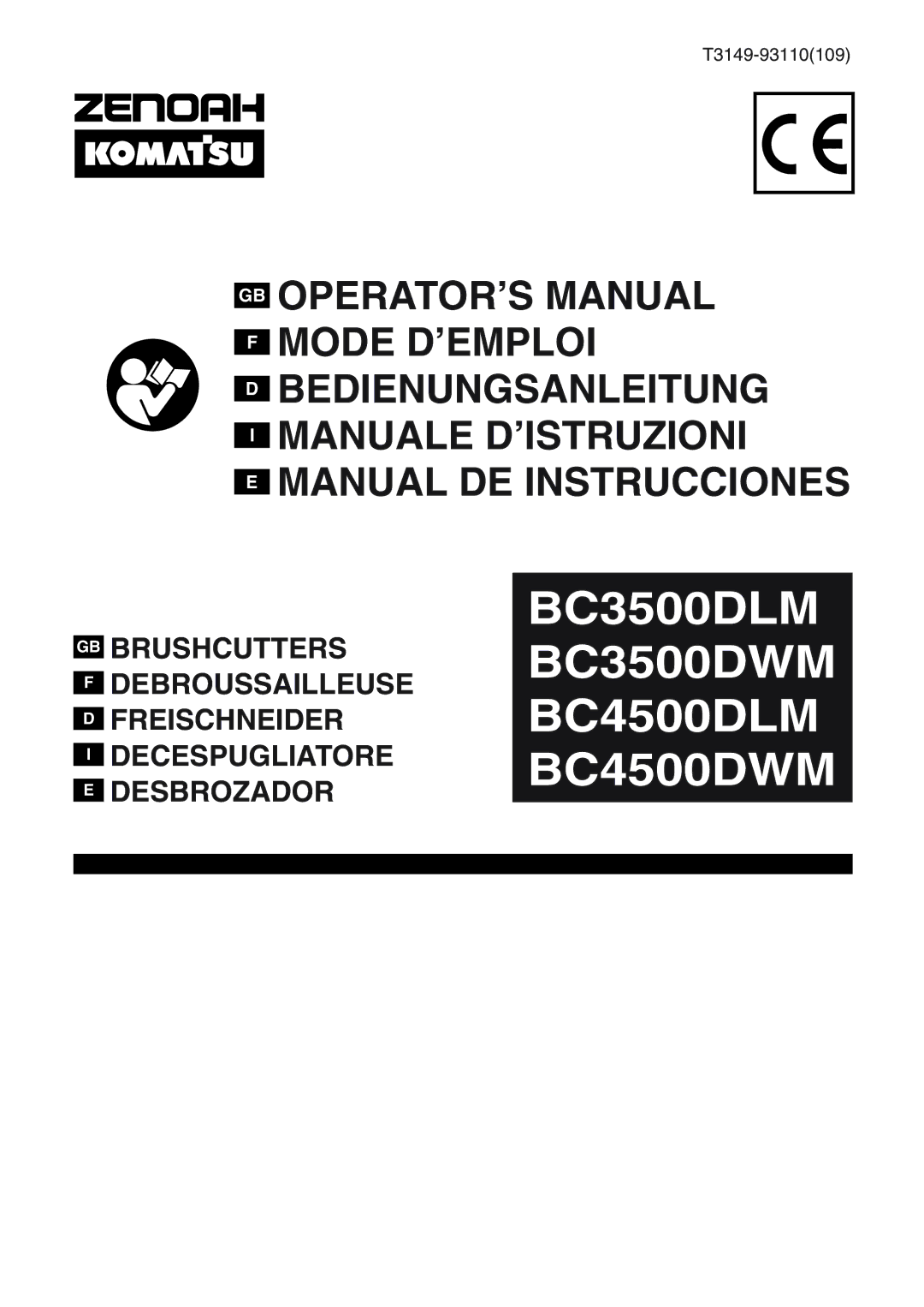 Zenoah manual BC3500DLM BC3500DWM BC4500DLM BC4500DWM 