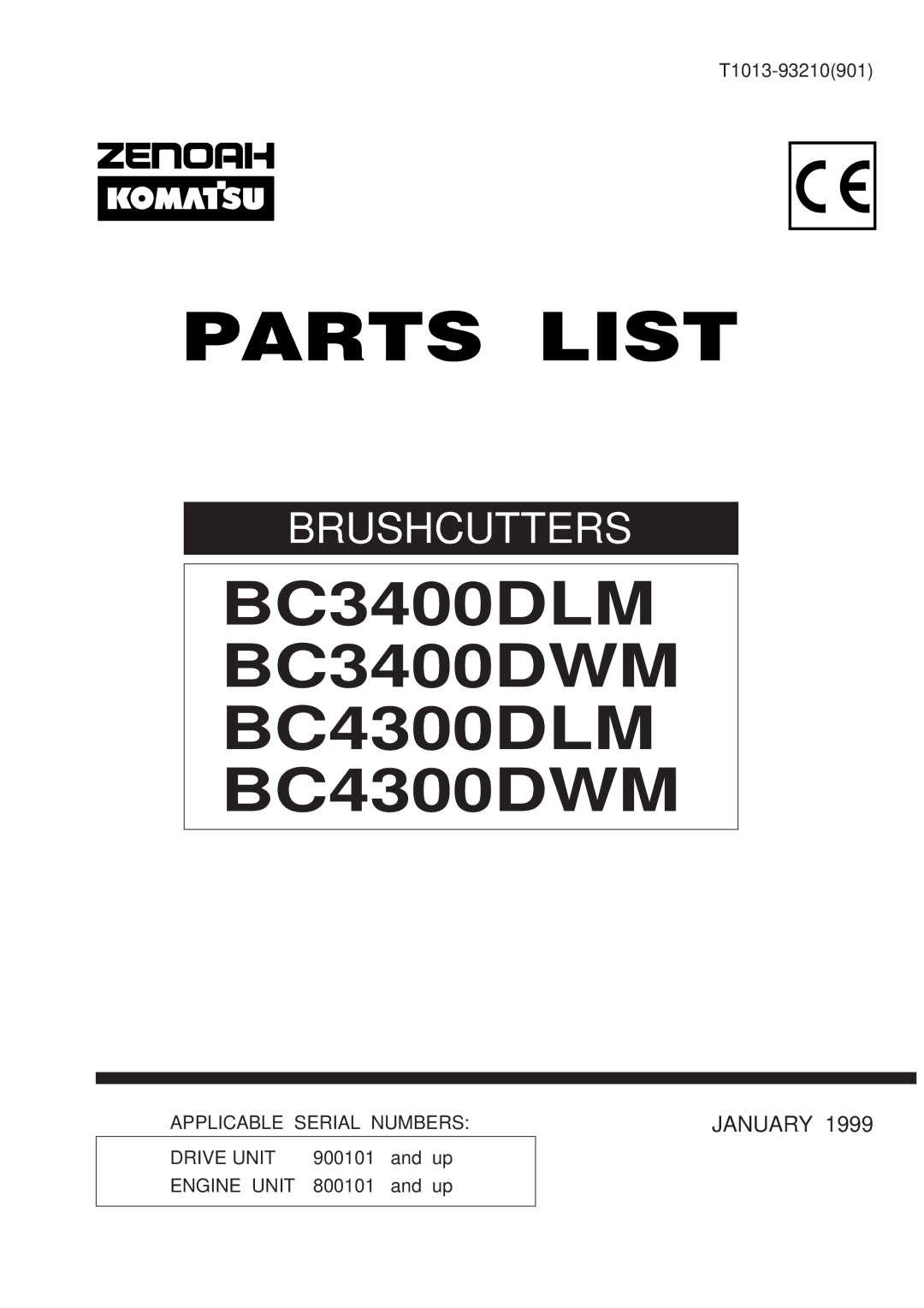 Zenoah manual BC3400DLM BC3400DWM BC4300DLM BC4300DWM 