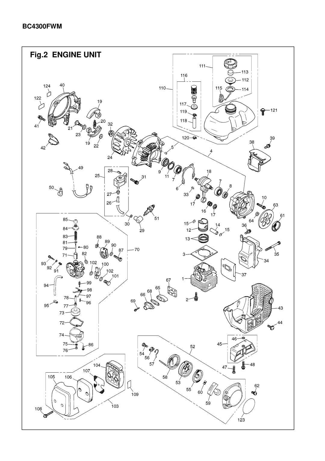 Zenoah BC4300FWM manual Engine Unit 