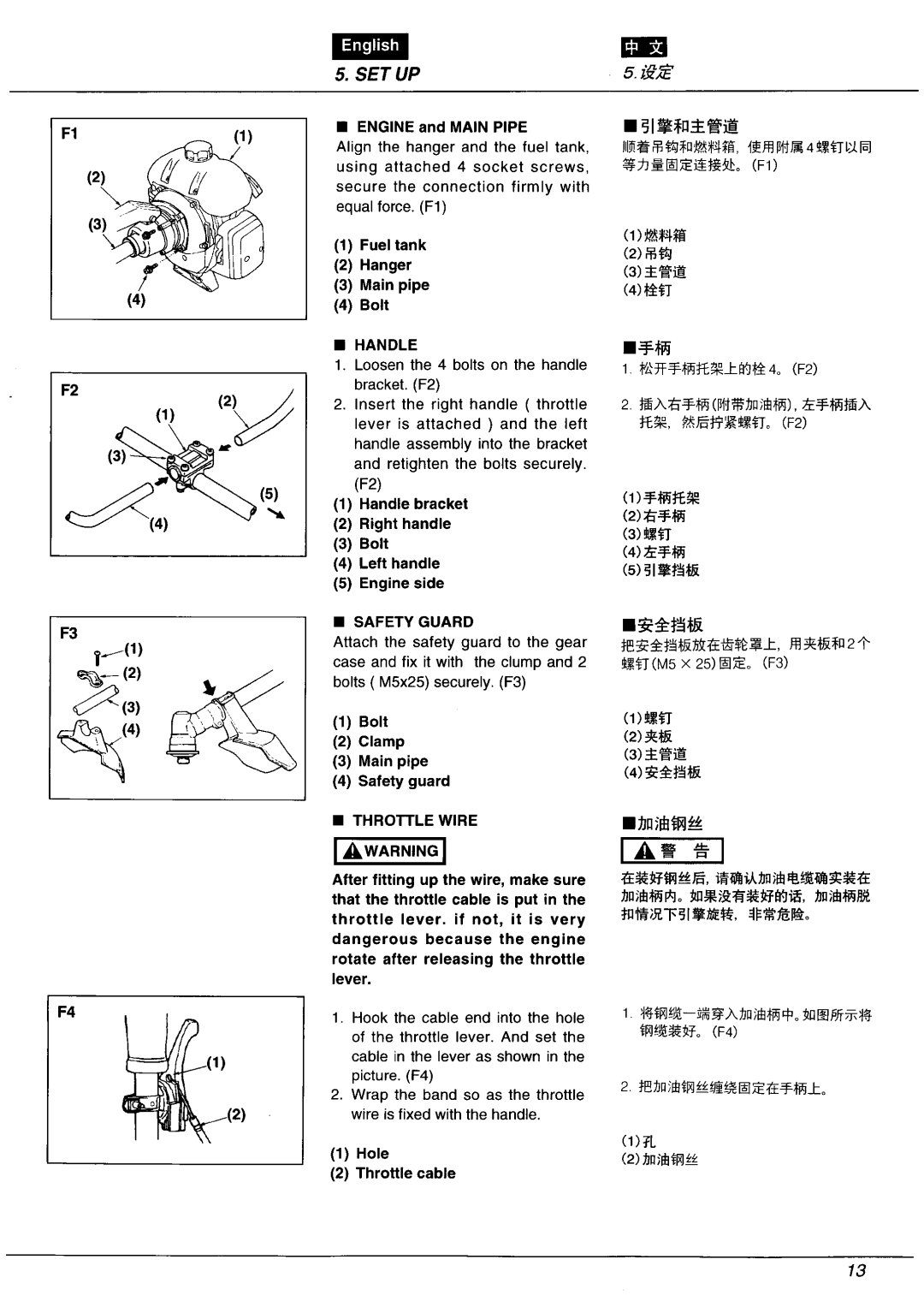 Zenoah BC4301FW manual 