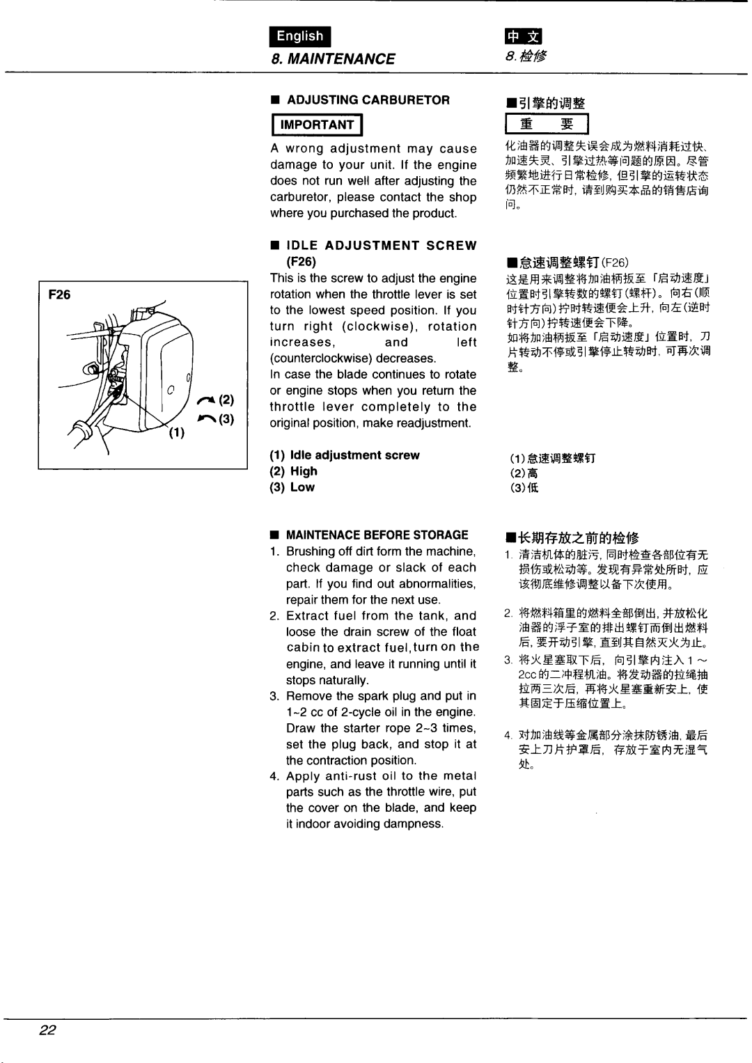 Zenoah BC4301FW manual 