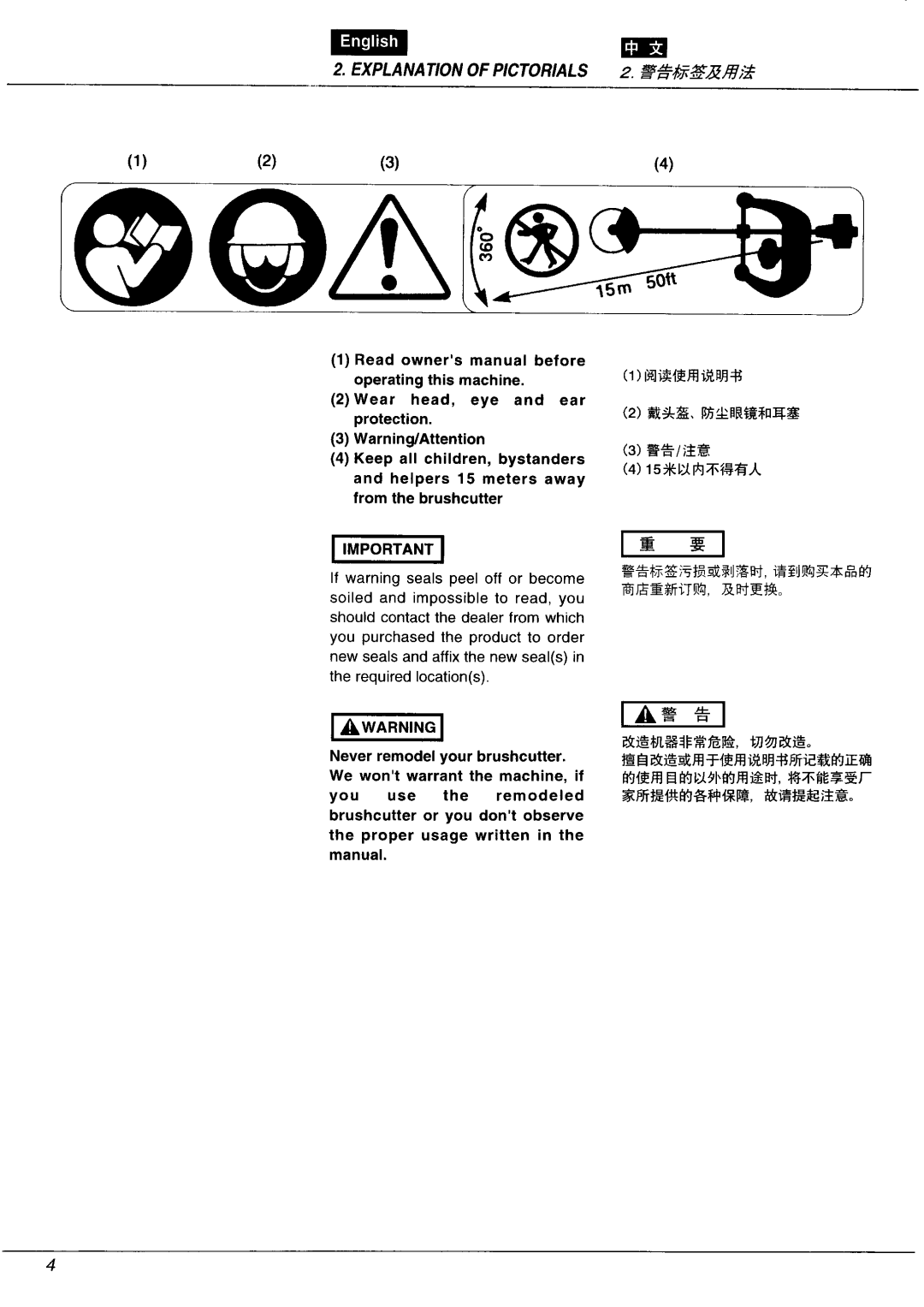 Zenoah BC4301FW manual 