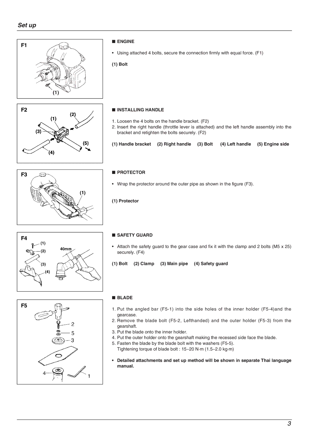 Zenoah BC4310FW owner manual Set up 