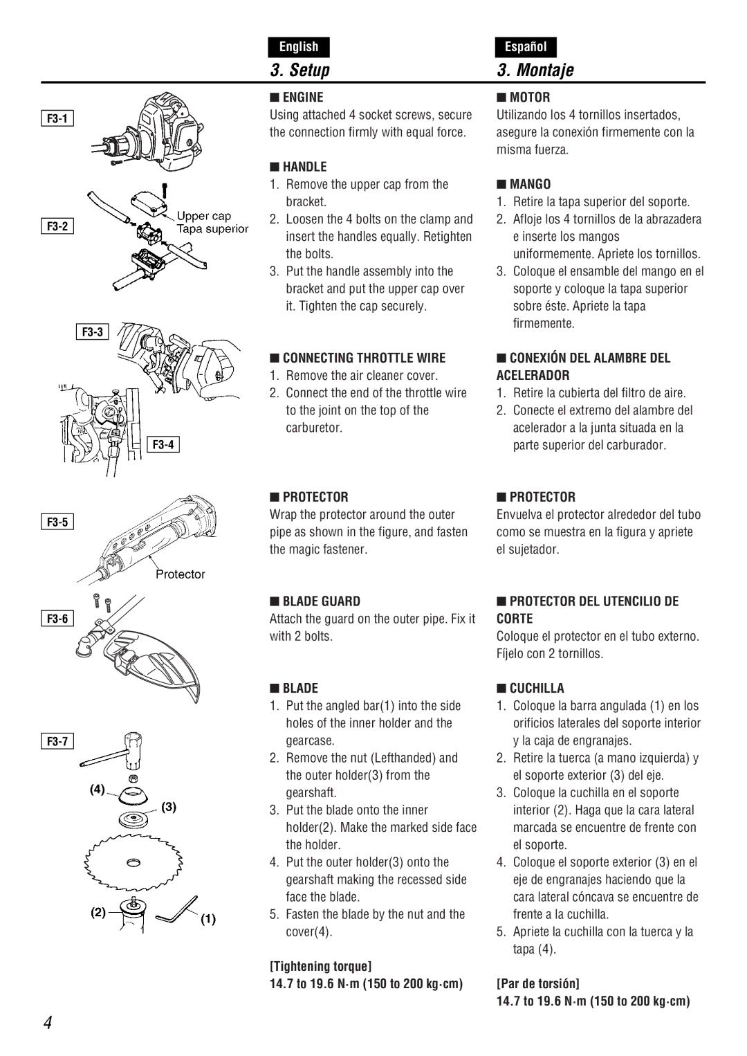 Zenoah BC4500DW owner manual Montaje 