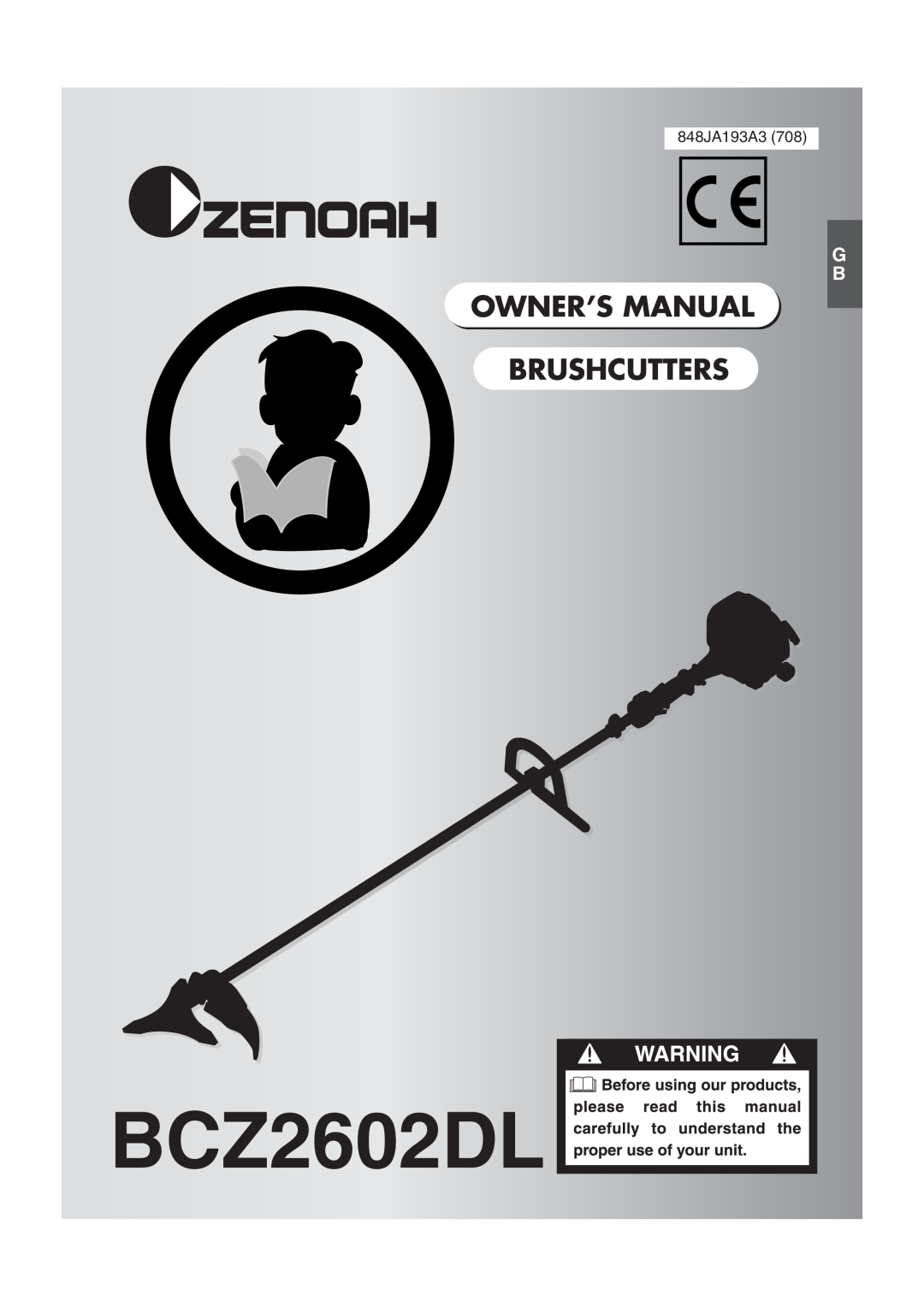 Zenoah BCZ2602DL owner manual 848JA193A3 