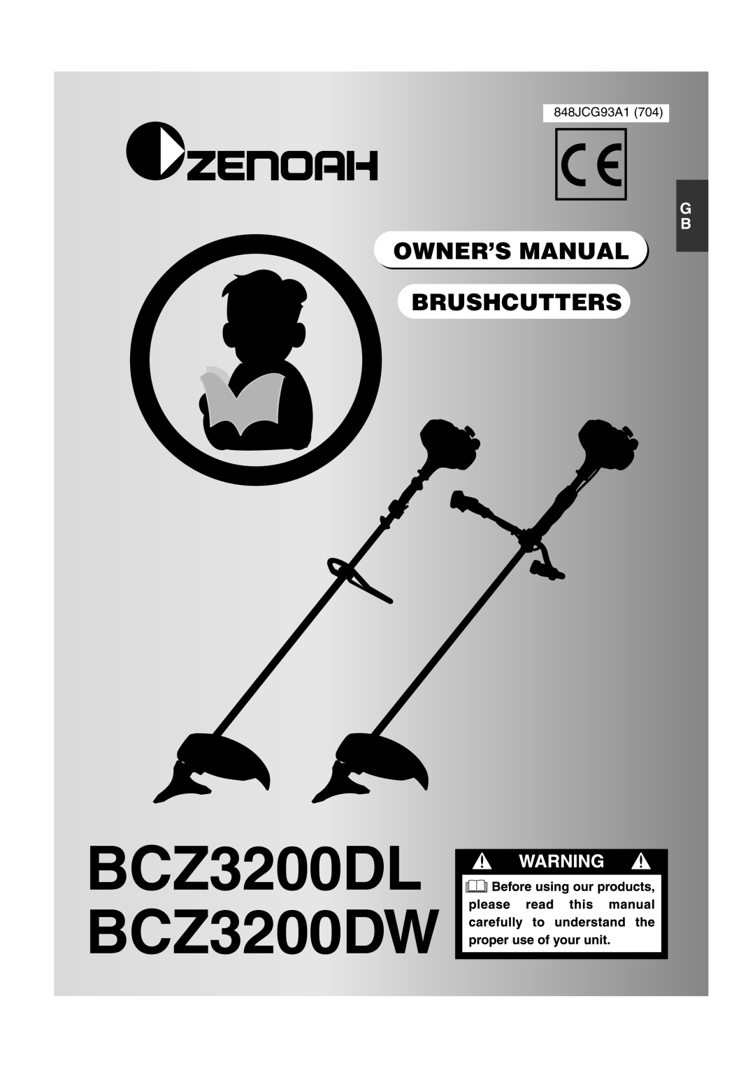 Zenoah owner manual BCZ3200DL BCZ3200DW, 848JCG93A1 