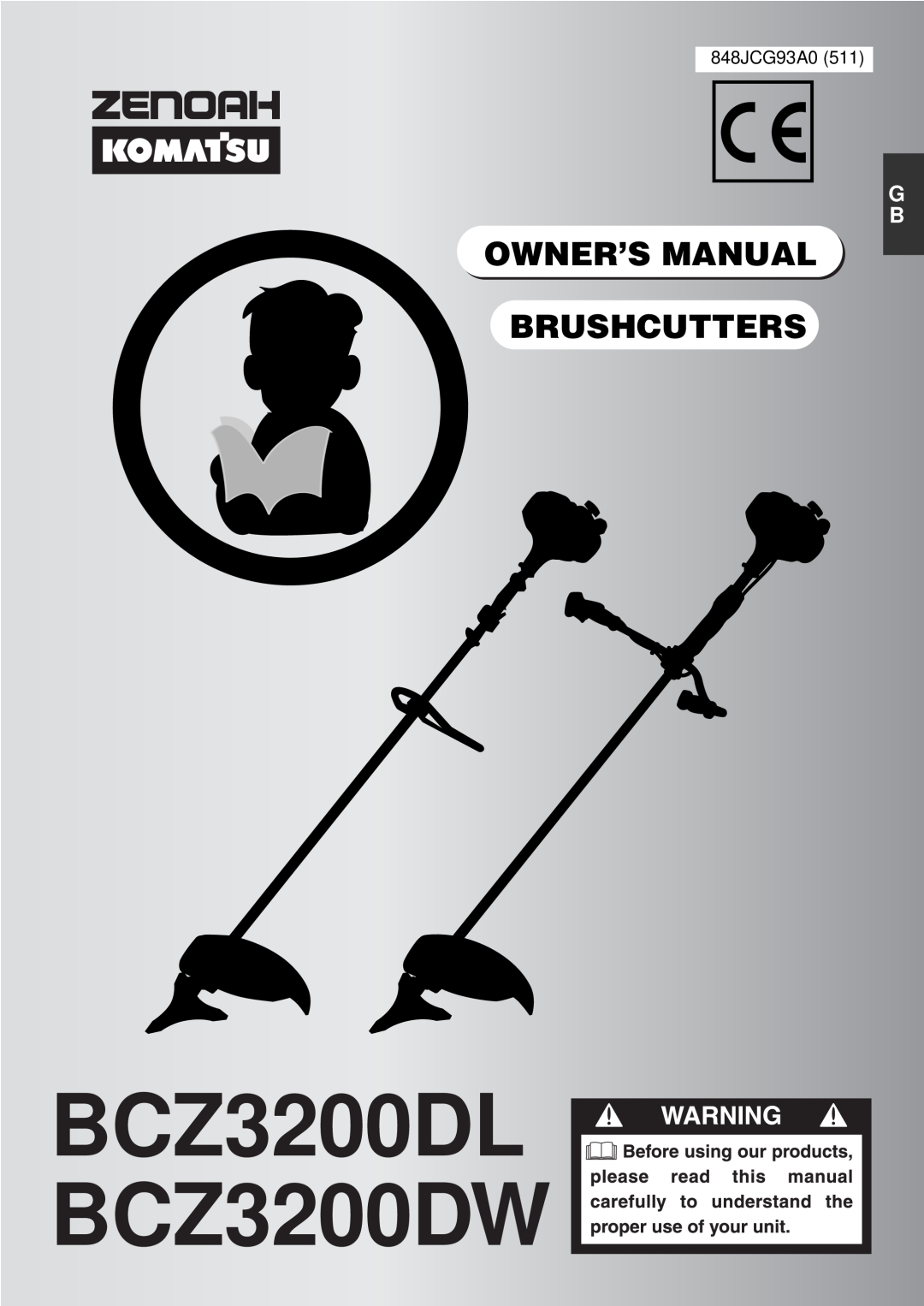 Zenoah owner manual BCZ3200DL BCZ3200DW, 848JCG93A0 