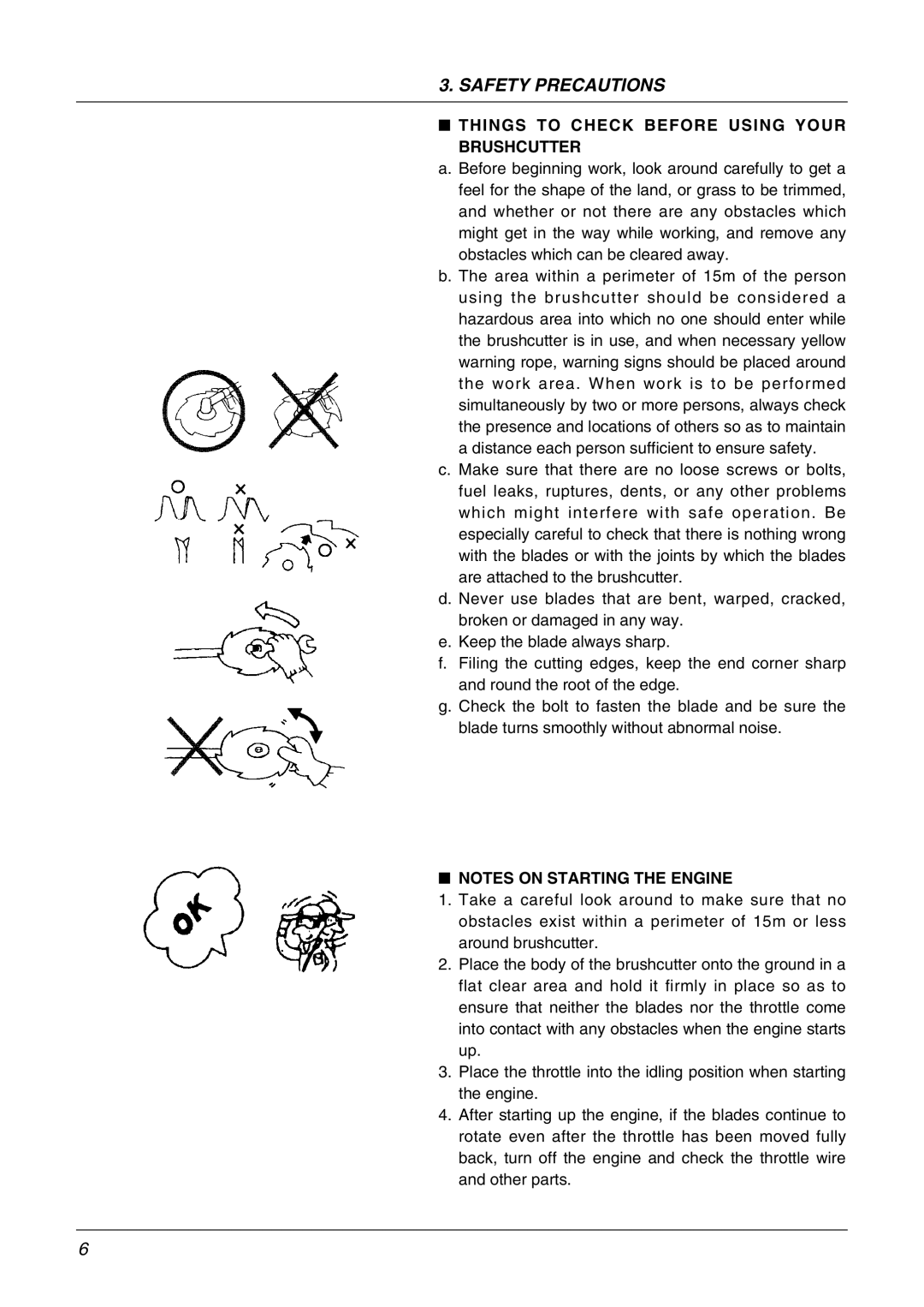 Zenoah BK3410FL, BK4310FL owner manual Things to Check Before Using Your Brushcutter 