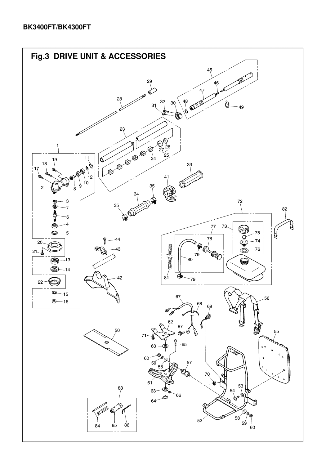 Zenoah BK4300FL, BK3400FLJ manual BK3400FT/BK4300FT 