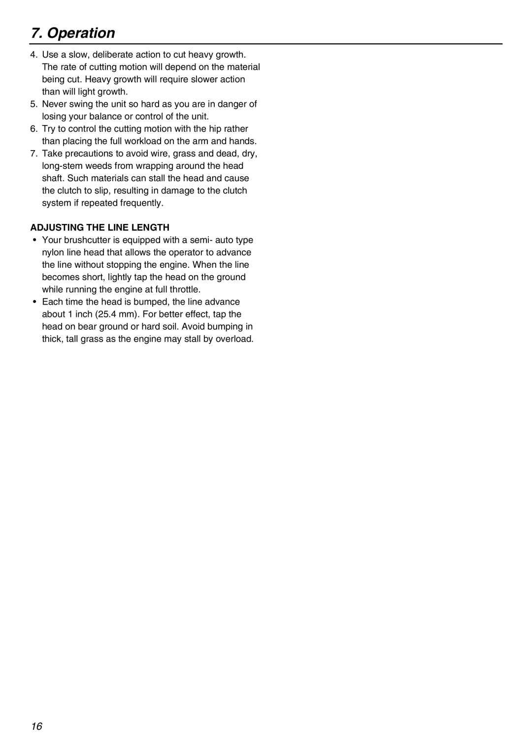 Zenoah BK4310FL-S, BK3410FL-S owner manual Adjusting the Line Length 